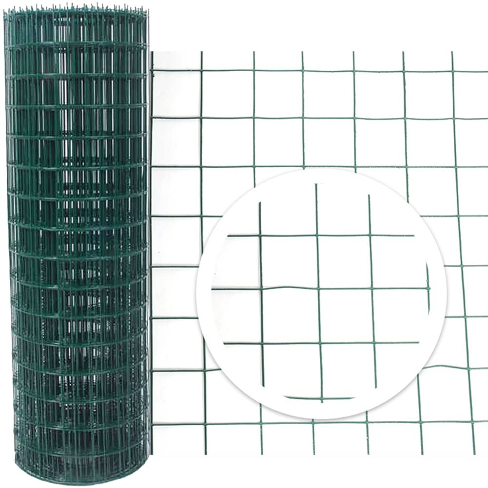 XXIOJUN PVC Coated Welded Wire Fence - 6cm Mesh Poultry Netting for Chicken Coop, Garden, and Animal Control (2.1mm Thick, 1x30m Size) - Ideal for Protecting Vegetables, Flowers, and Small Livestock