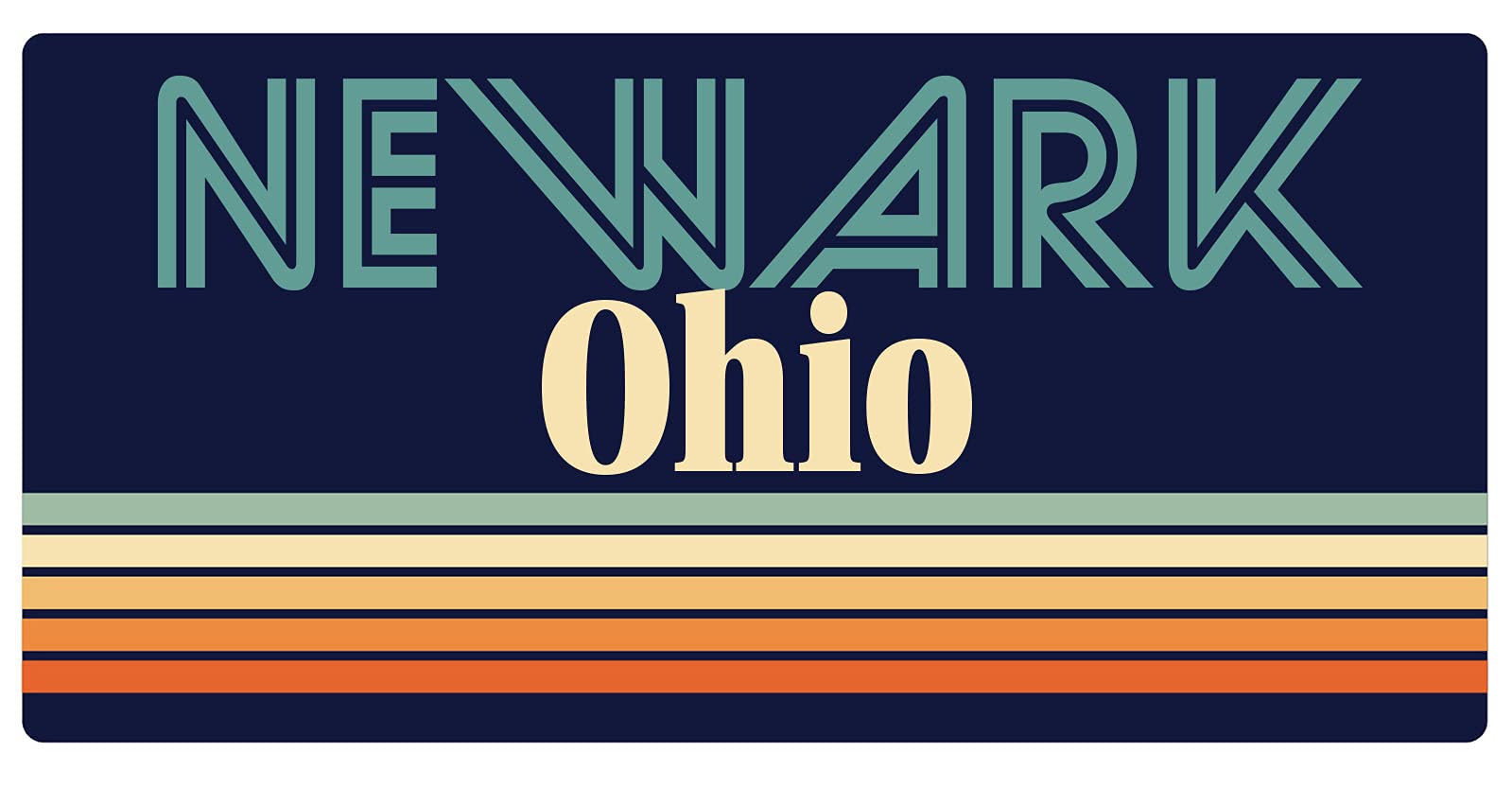 Vintage Retro Fridge Magnet 5 x 2.5 Inch - Ohio Souvenir & Decorative Refrigerator Magnet for Home, Office, Kitchen (Newark Ohio Themed) - Perfect for Collectors, Gifts & Adding Personality to Your Fridge