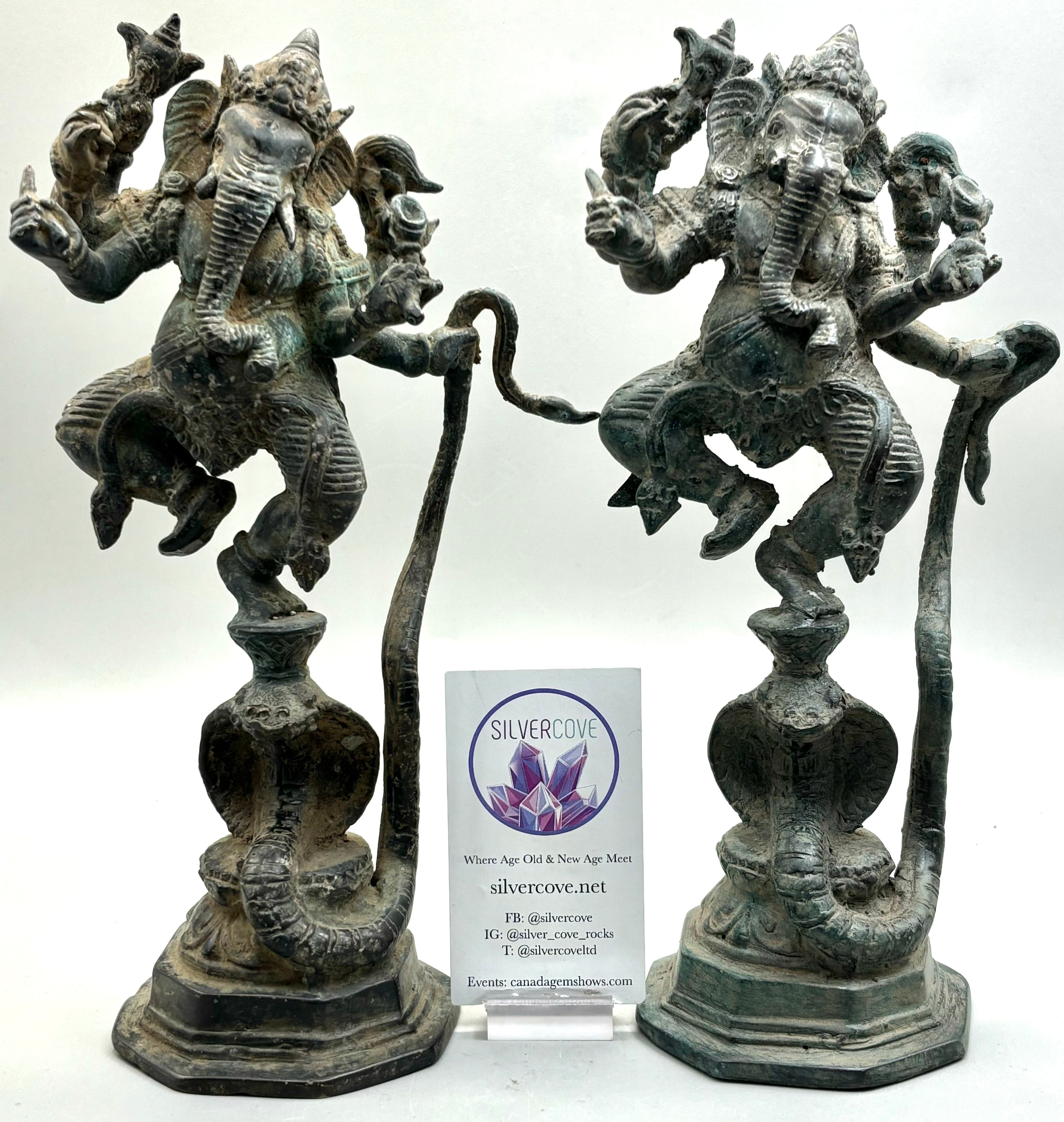 Handcrafted Bronze 6-Armed Elephant Statue - Exquisite Hindu & Buddhist Decor for Home Altar, Meditation Room, or Office Desk