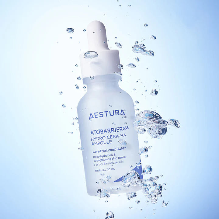 AESTURA Atobarrier365 Hydro Cera Ha Ampoule 30ml - Hydrating Facial Serum for Dry & Sensitive Skin | Korean Skincare for Daily Moisturizing & Skin Barrier Repair | Use for Night Routine & Anti-Aging Care
