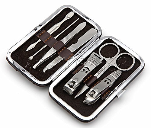 QUALIZA 7-in-1 Professional Stainless Steel Manicure & Pedicure Set - Nail Clipper, Cuticle Plier, Nail Art Tools Kit for Women, Girls & Kids - Perfect for Home Spa, Travel & Salon Use