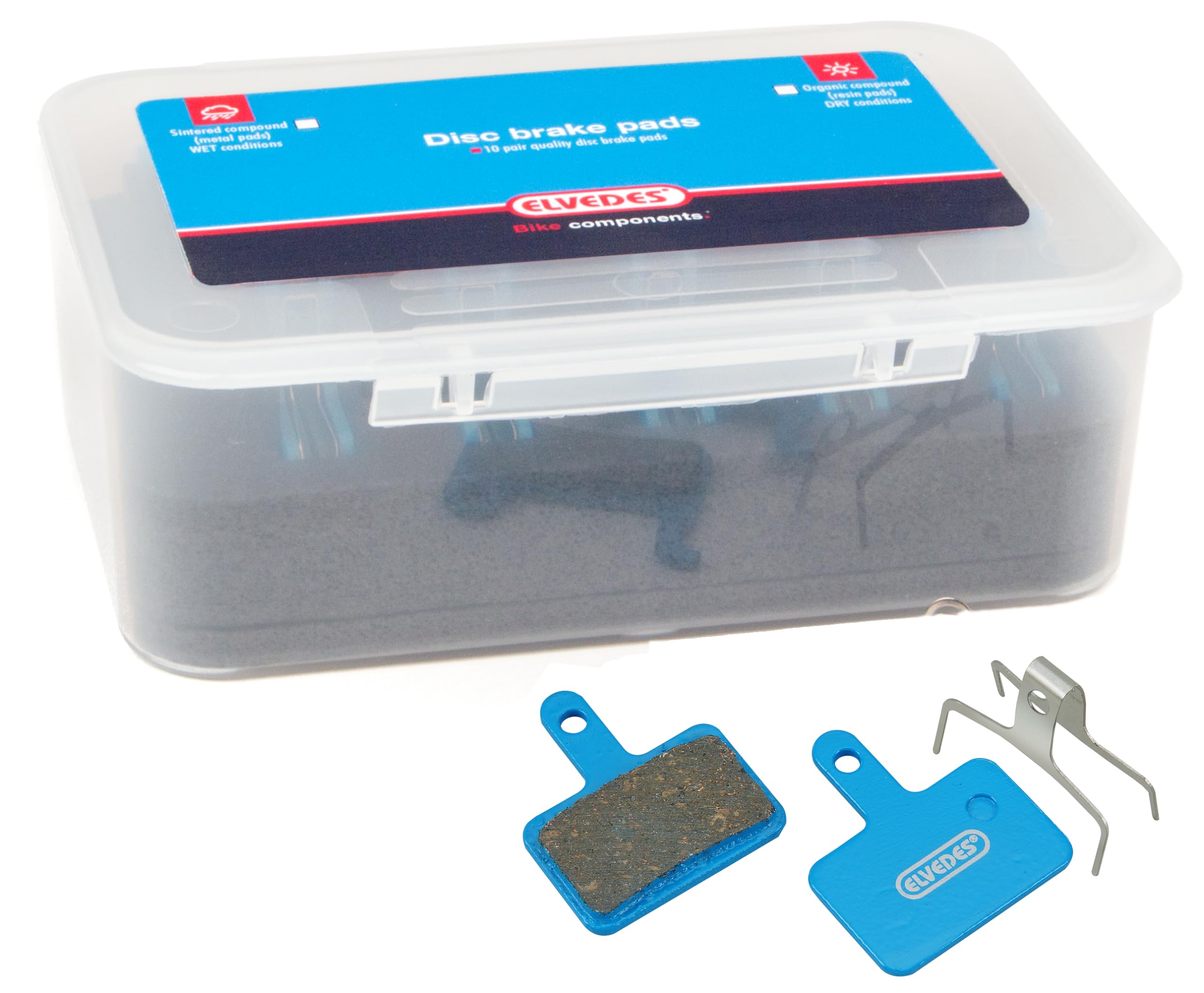 E6854-Box Unisex Adults Bicycle Brake Pads - Compatible with Mountain Bike, E-Bike & Road Bike - High-Performance Blue Brake Pads for Safe Cycling & Commuting