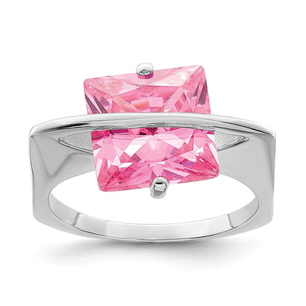 925 Sterling Silver Pink Cubic Zirconia CZ Band Ring for Women - Elegant Fine Jewelry Gift for Her, Perfect for Anniversaries, Birthdays & Valentine's Day