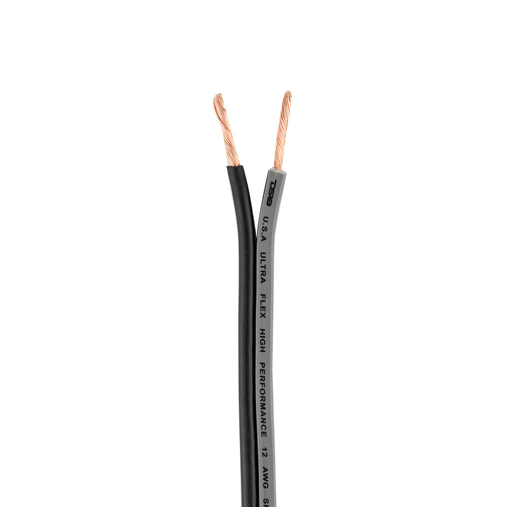 12 Gauge Speaker Wire 500 Feet - Silver & Black Oxygen-Free Copper Cable for Home Theater, Car Audio, and Professional Sound Systems
