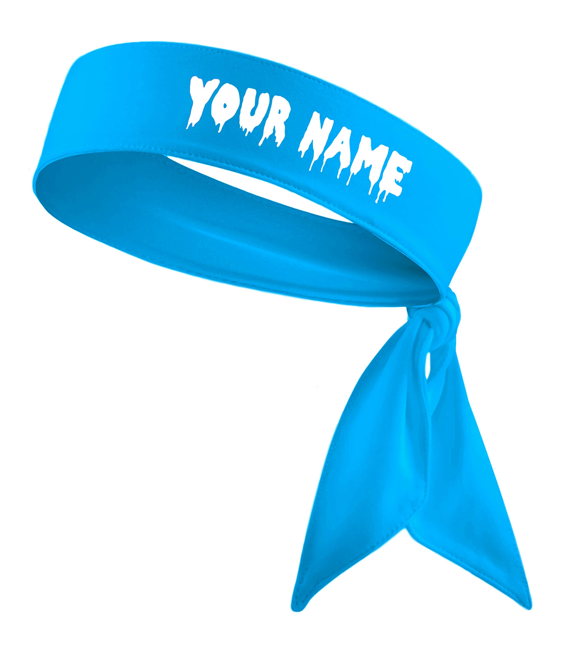 Custom Personalized Drippy Name Sports Headband - Sweat-Wicking Head Tie for Basketball, Soccer, Running & Workouts (White, Black, Red, Blue, Yellow, Orange, Green, Purple, Pink, Grey) - Perfect for Athletes & Fitness Enthusiasts