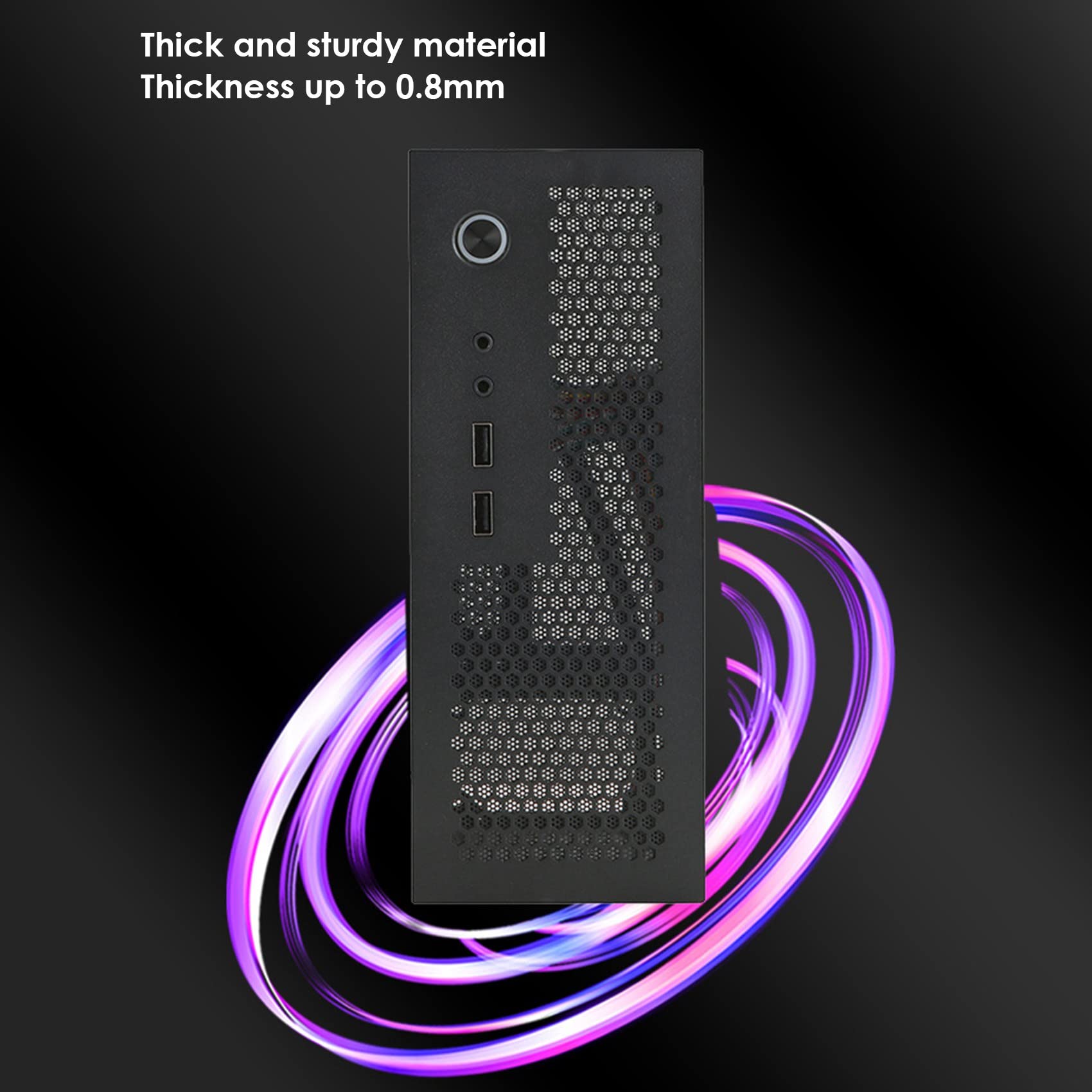 Myhoomowe A09 Mini ITX Gaming PC Case - Compact HTPC Computer Chassis with USB 2.0 Ports, Black | Perfect for Home Theater & Small Form Factor Gaming Builds