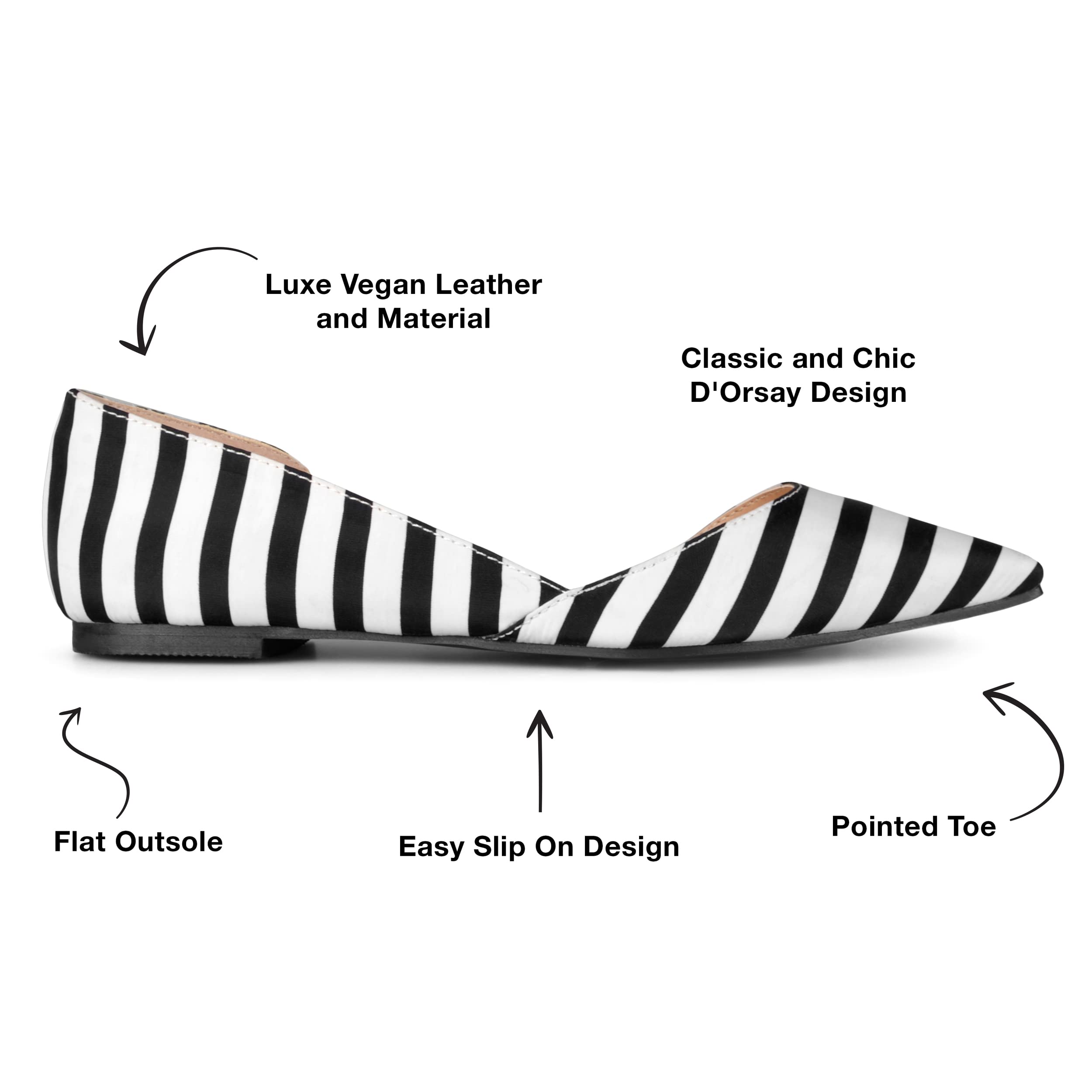 Journee Women's Cortni Flats - Comfortable Casual Ballet Shoes for Work & Everyday Wear | Slip-On Loafers with Cushioned Insoles | Perfect for Office, Travel & Walking