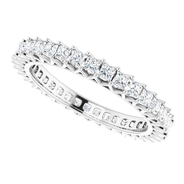 1.05 Carat Princess Cut Diamond Eternity Band Ring - Shared Prong Setting for Women, Perfect for Weddings, Anniversaries & Special Occasions