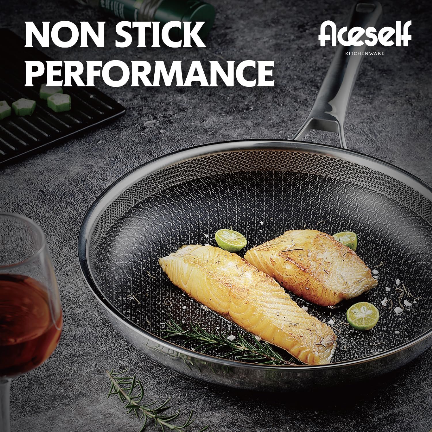 10 Inch Non Stick Frying Pan - PFOA Free Hybrid Skillet for Induction, Ceramic & Gas Cooktops | Dishwasher & Oven Safe Stainless Steel Cookware - Perfect for Sautéing, Frying & Everyday Cooking