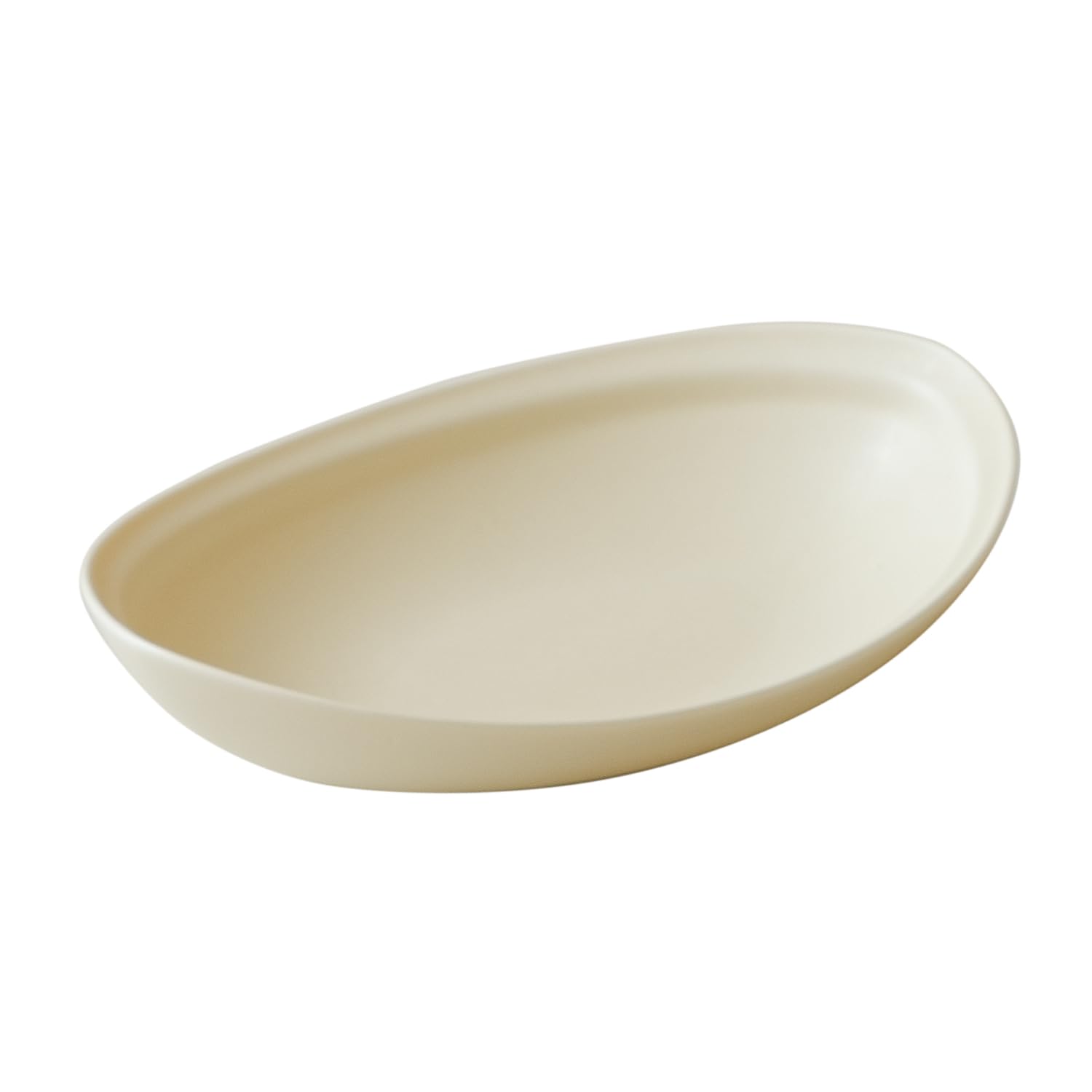 WENSHUO 8.5 Inch Oval Boat-Shaped Ceramic Platter - Matte Crème Serving Dish for Snacks, Cookies, Desserts, Salads, Appetizers | Perfect for Party, Dinner, Kitchen, and Holiday Entertaining