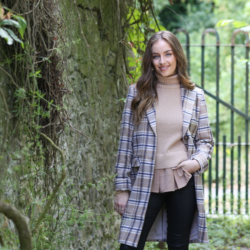 Colette Women's Camel Wool Coat - Elegant Winter Overcoat for Office, Dating & Special Occasions