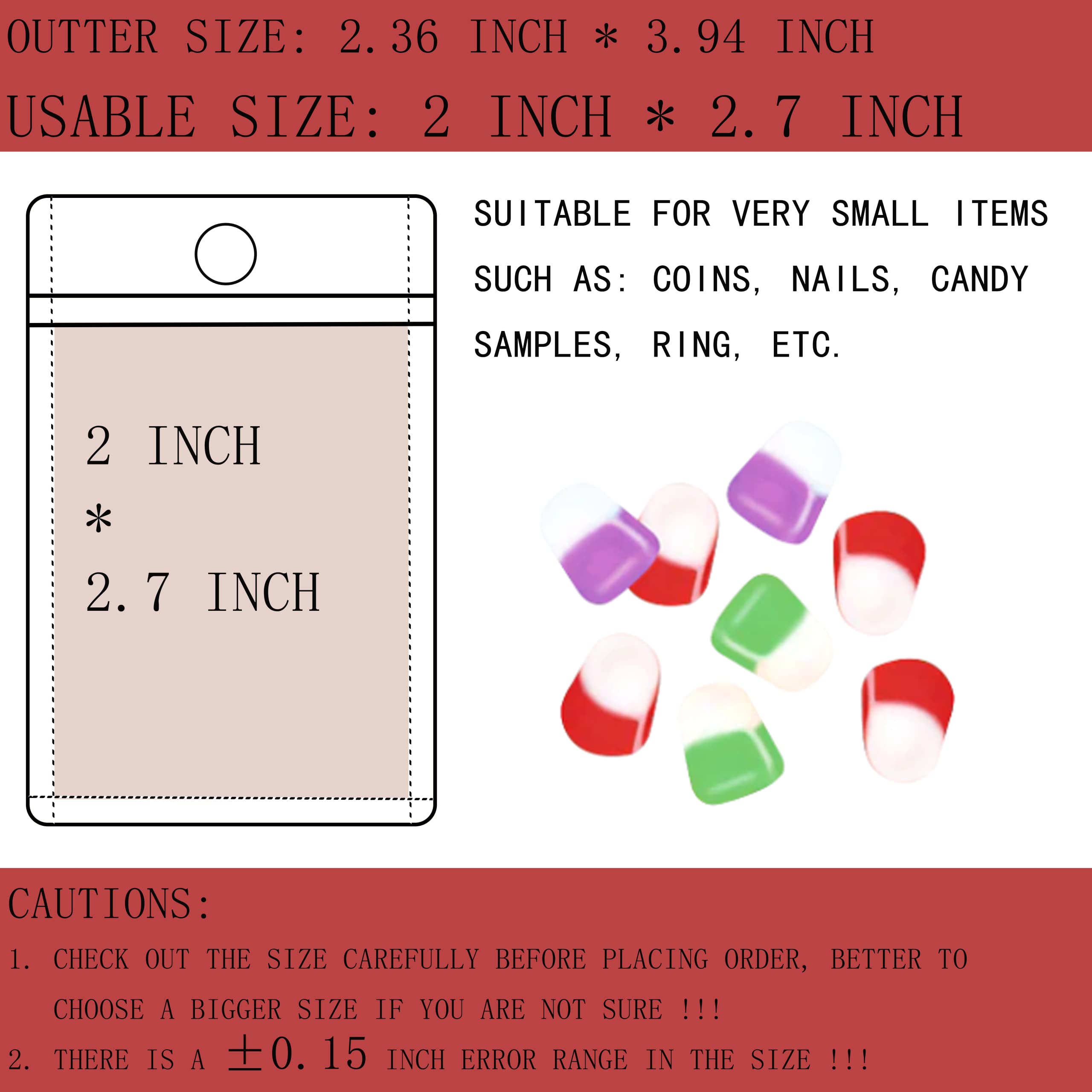 100-Pack Black Holographic Mylar Bags 2.36