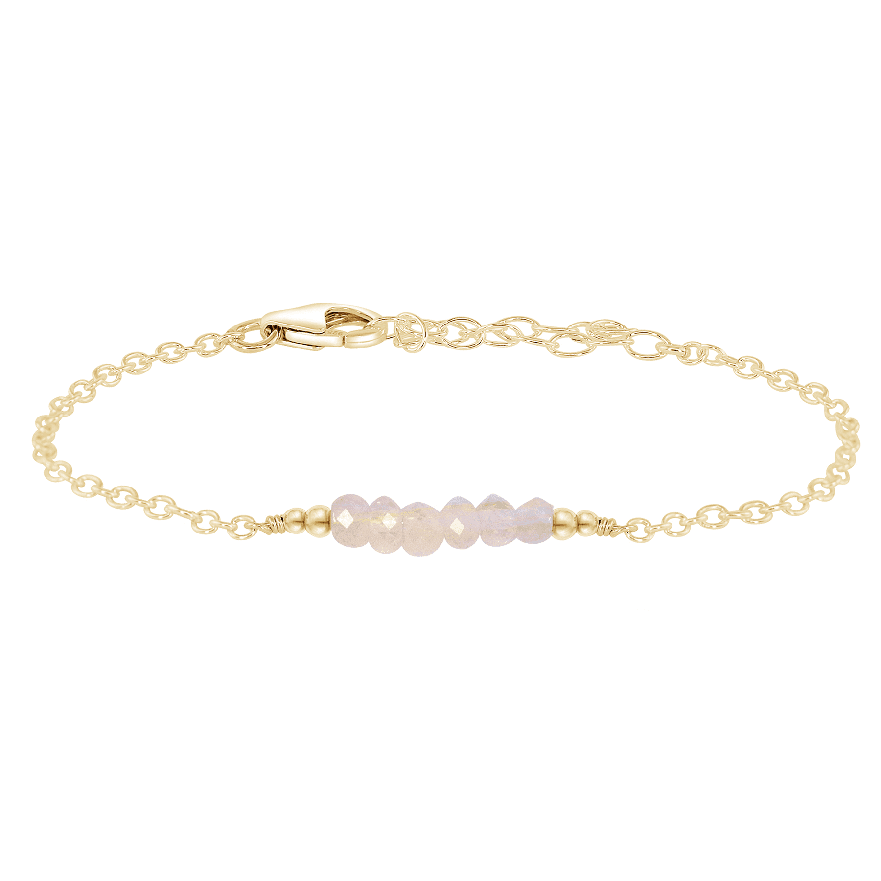 Sparkling Rainbow Moonstone Faceted Bead Bar Bracelet for Women | Natural Gemstone Jewelry | Perfect for Boho Fashion, Yoga & Meditation Accessories
