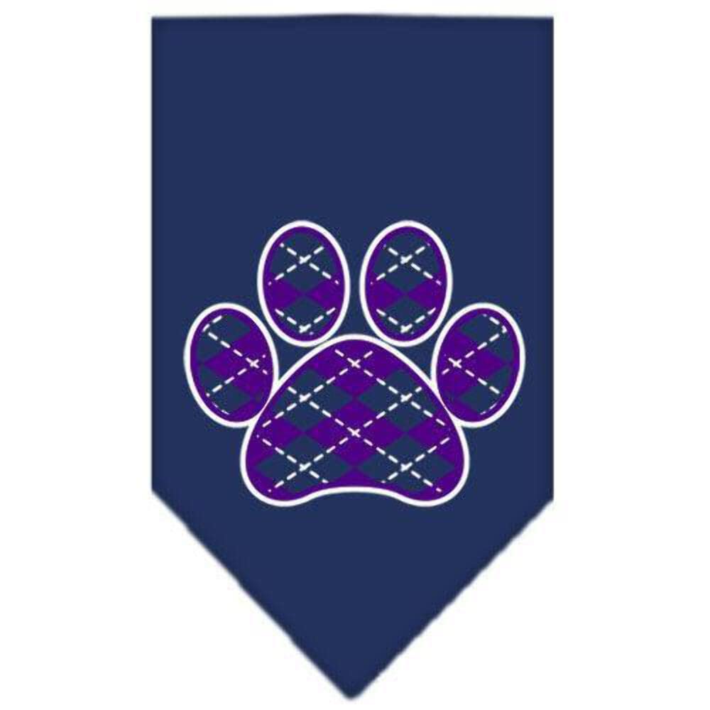 Purple Argyle Paw Print Dog Bandana - Emerald Green Small Pet Bandana for Dogs & Cats - Perfect for Pet Parties, Holidays & Photo Shoots