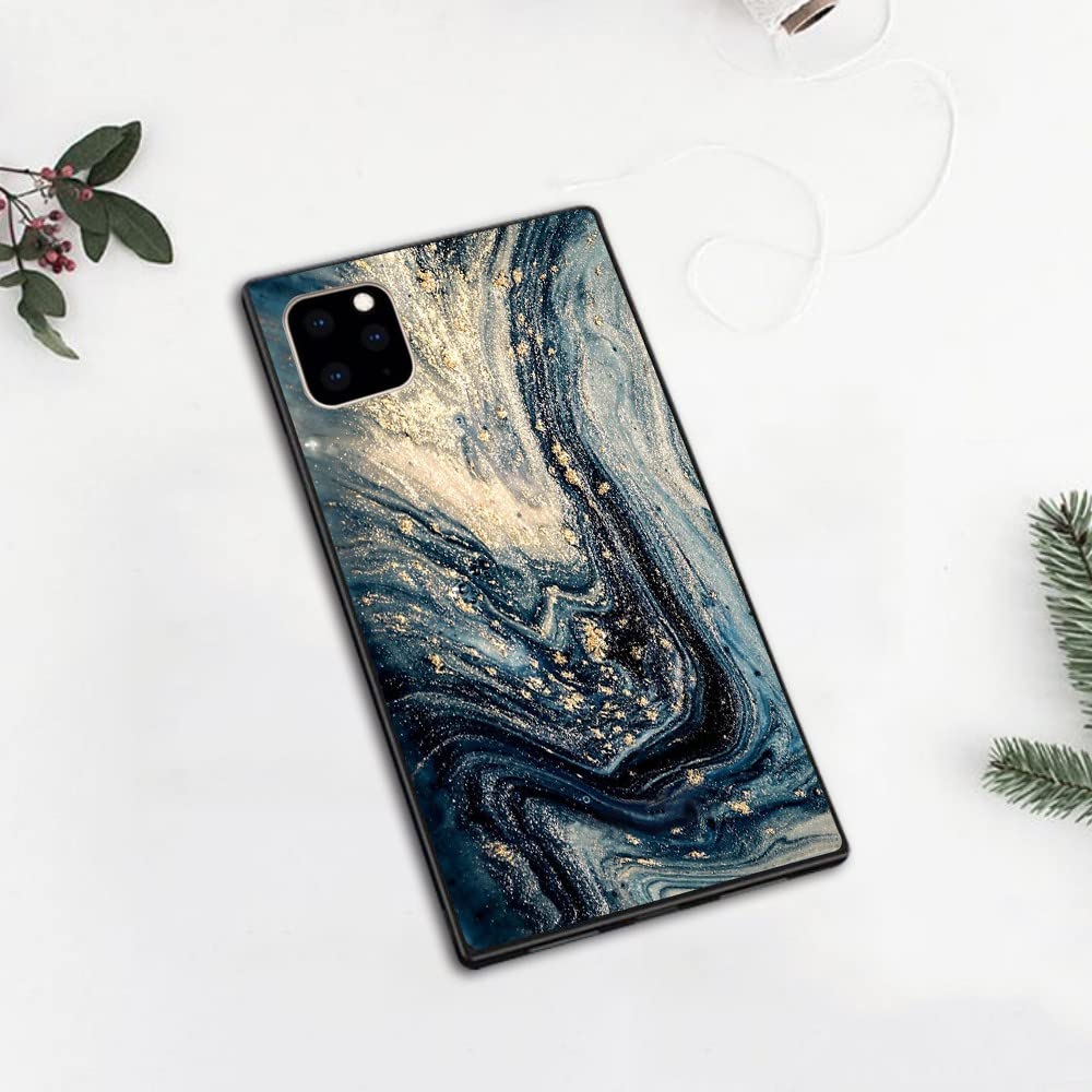 Luxury Marble Blue & Gold iPhone 11 Pro Max Case - Shockproof Silicone TPU Protective Cover with Premium Design for Men & Women | Perfect for Office, Travel & Everyday Use (6.5 Inch)