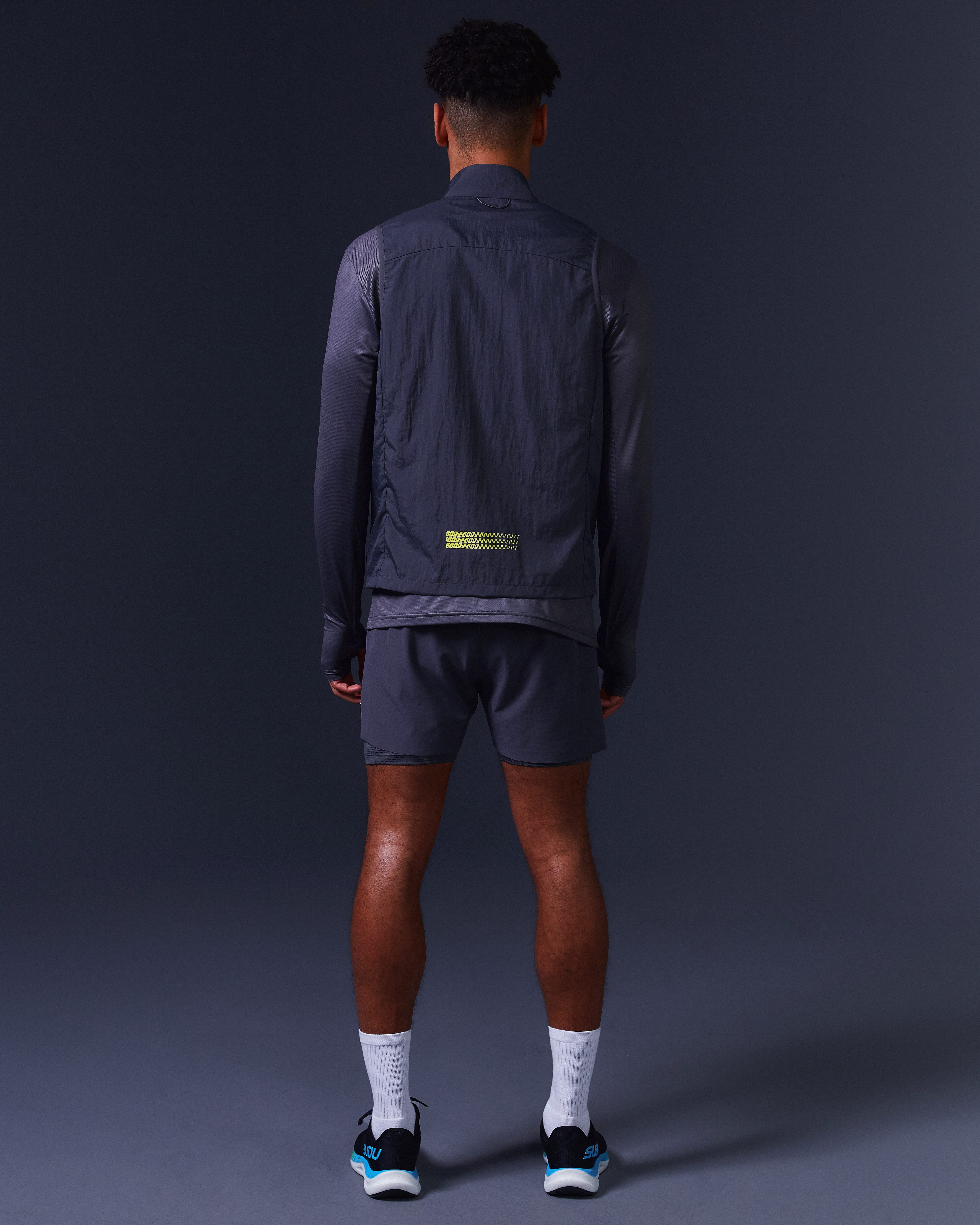 SRG 01 Men's Lightweight Vest Jacket - Grey & Yellow Color Block Design for Outdoor Hiking, Running & Casual Wear