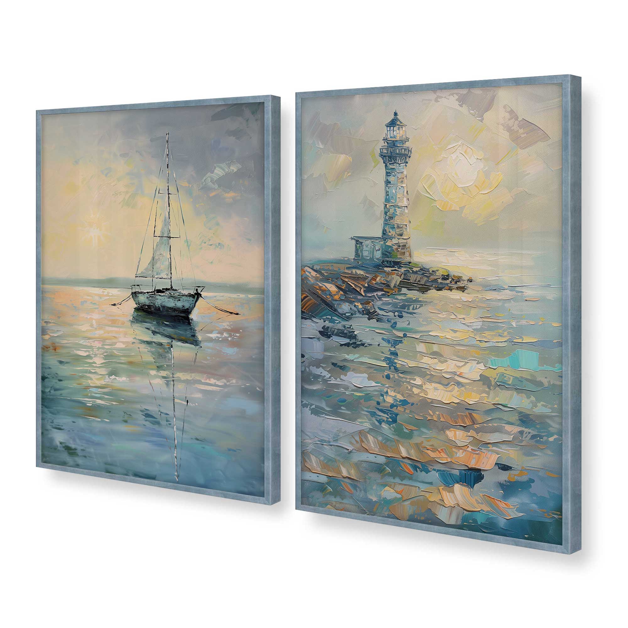 Harbor Glow Set of 2 Premium Archival Matte Paper Prints - Perfect for Home Decor, Wall Art & Office Aesthetics