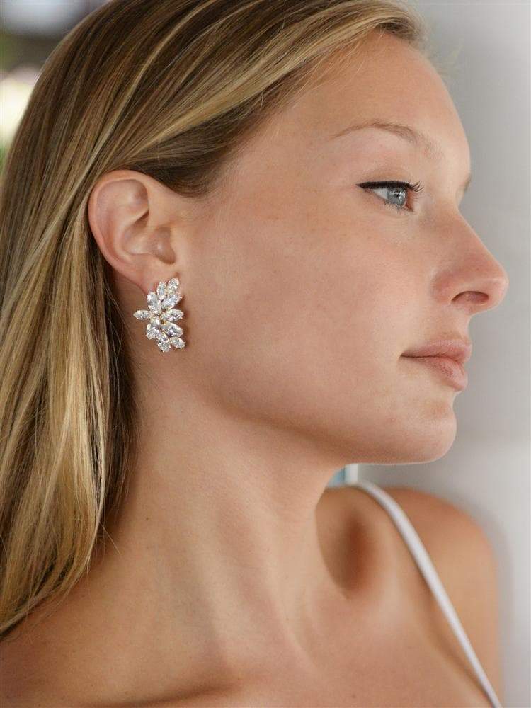 Stylish Hollywood Silver Plated Earrings Studs - Elegant & Hypoallergenic Jewelry for Women | Perfect for Parties, Weddings & Everyday Wear
