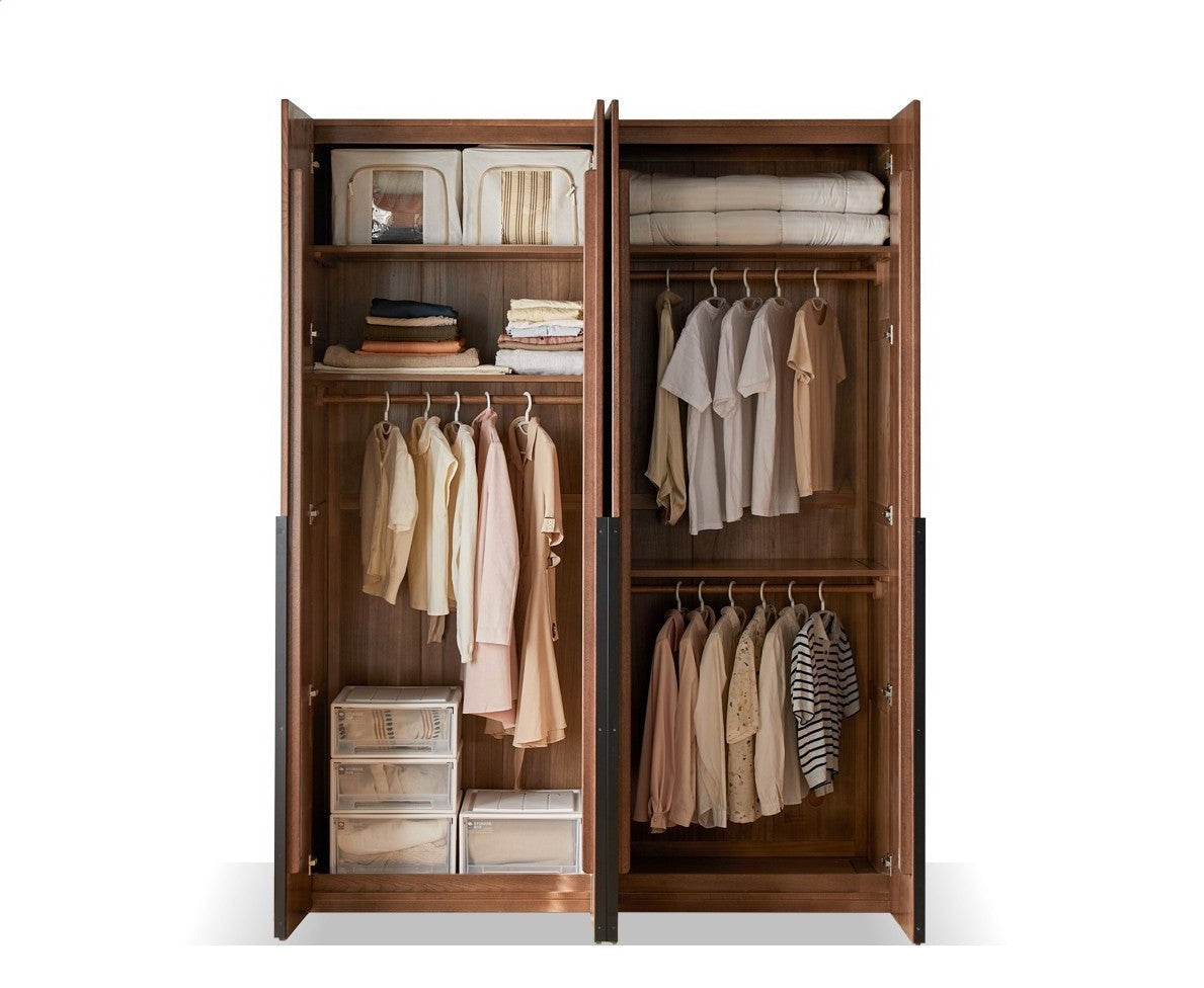 Solid Oak Wood Wardrobe - Modern High Closet for Bedroom & Living Room Storage | Durable & Stylish Furniture for Home Organization
