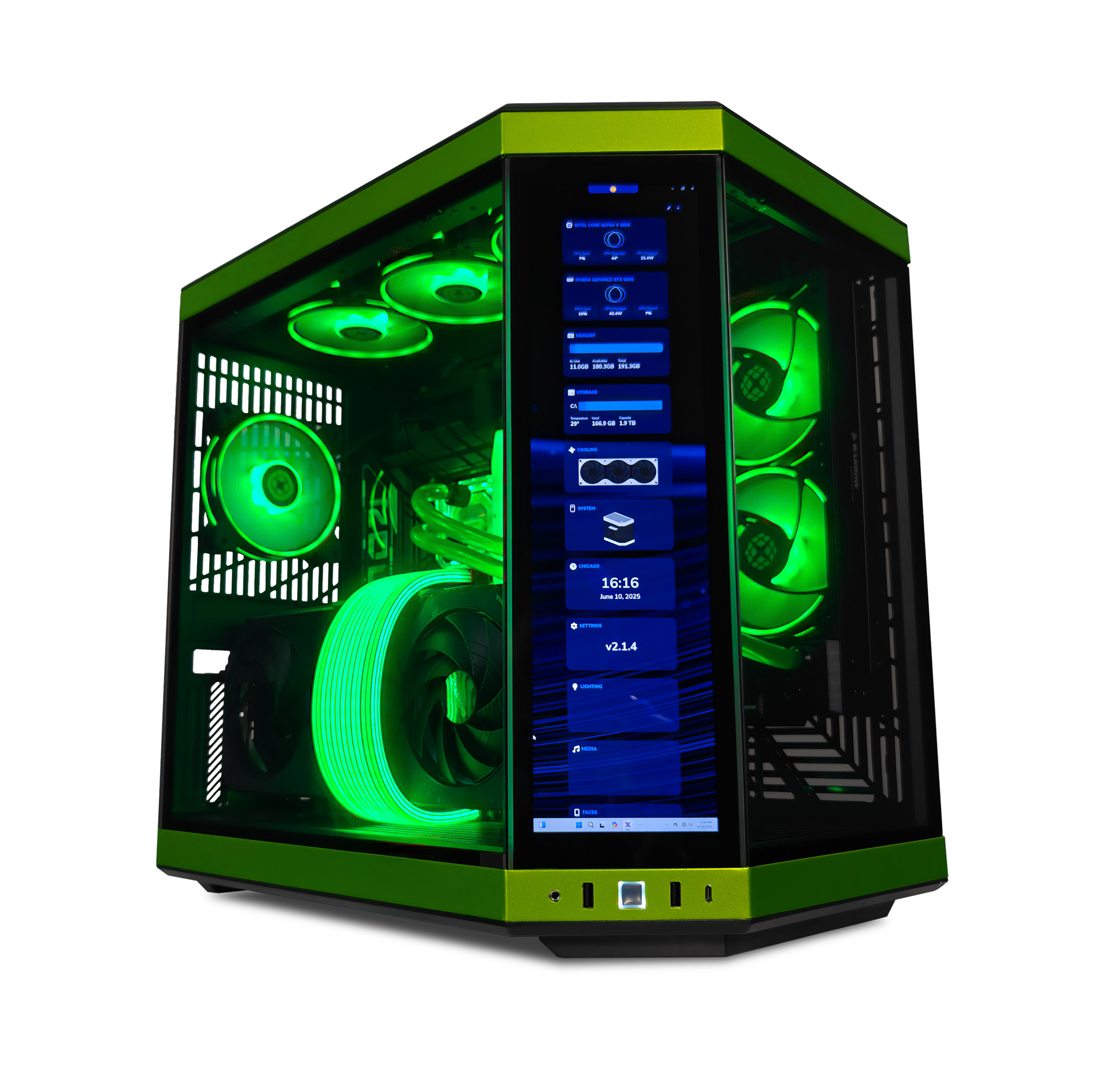 Y70 Mean Green Black Label Gaming Desktop with Intel Z890 & DDR5 RAM - High Performance PC for Gaming, Streaming & Content Creation