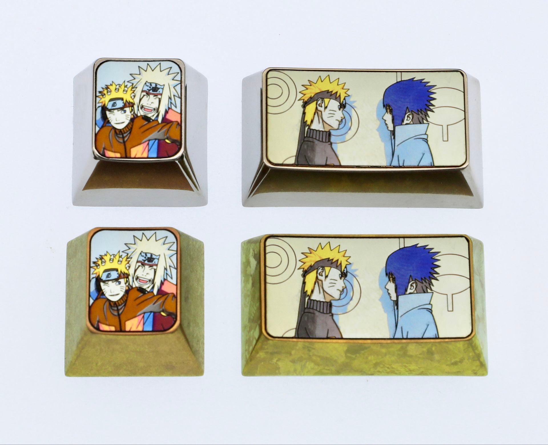 Naruto Anime Titanium Alloy Custom Keycaps - 1U/1.75U Metal Artisan Keycaps for Mechanical Keyboards | Perfect for Gaming, Typing & Anime Fan Collections
