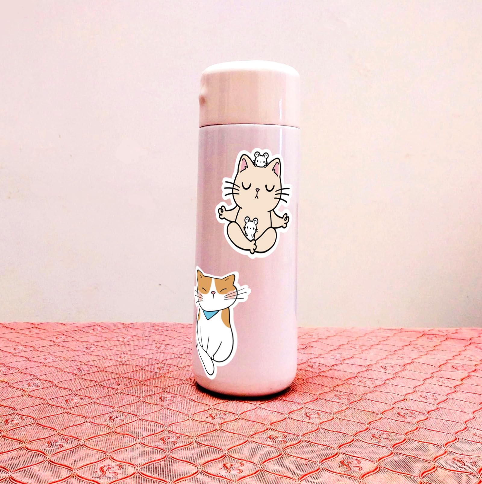 100 Pcs Cute Cat Stickers - Waterproof Vinyl Decals for Water Bottles, Laptops, Journals | Aesthetic Kitten Stickers for Kids, Adults, Girls & Women | Perfect for DIY Crafts, Scrapbooking & Personalizing Belongings