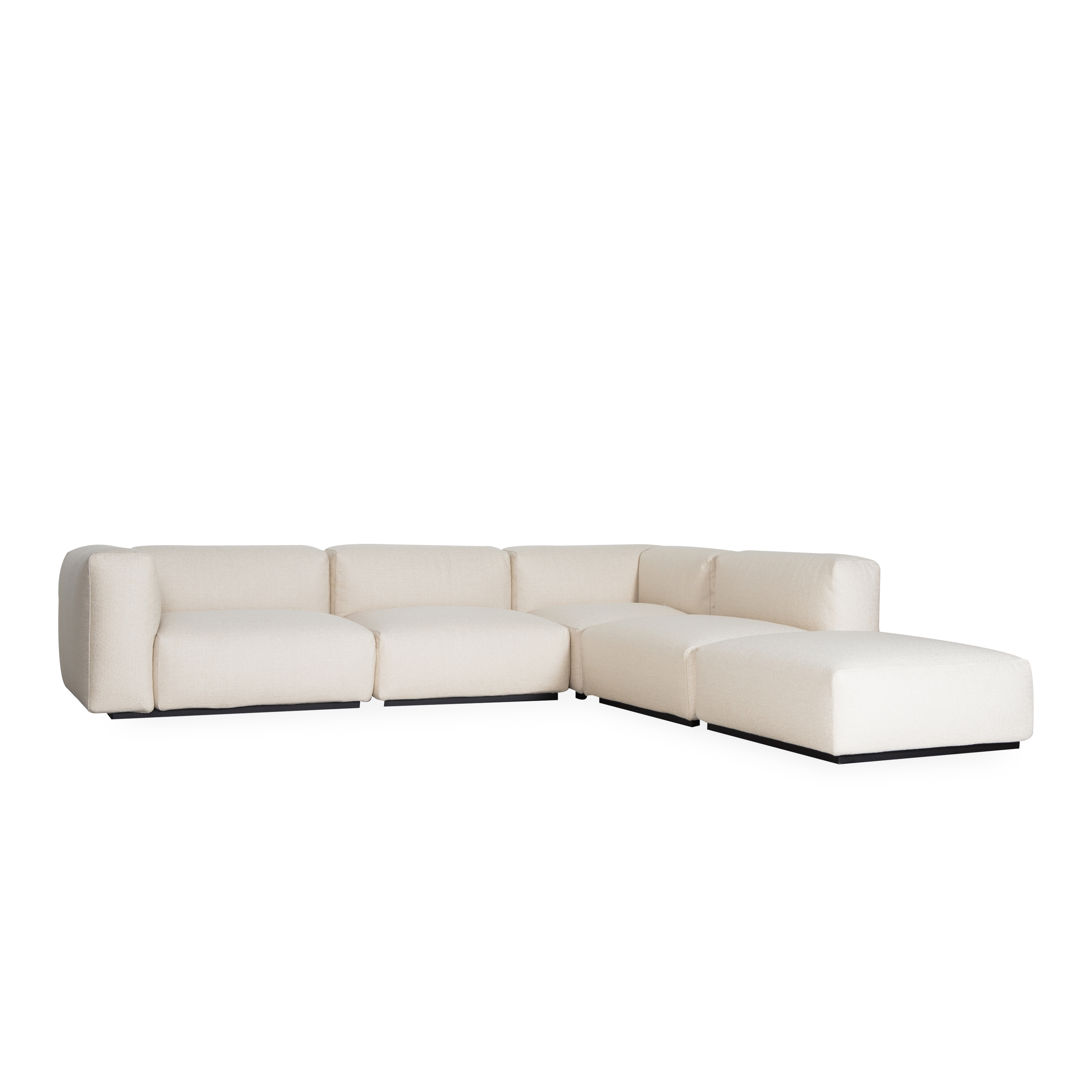 Modern Oblong Plus Chaise Sectional Sofa - Stylish L-Shaped Couch for Living Room, Lounge & Family Room - Comfortable Upholstered Fabric Sectional with Chaise Lounge - Perfect for Relaxing, Entertaining & Movie Nights