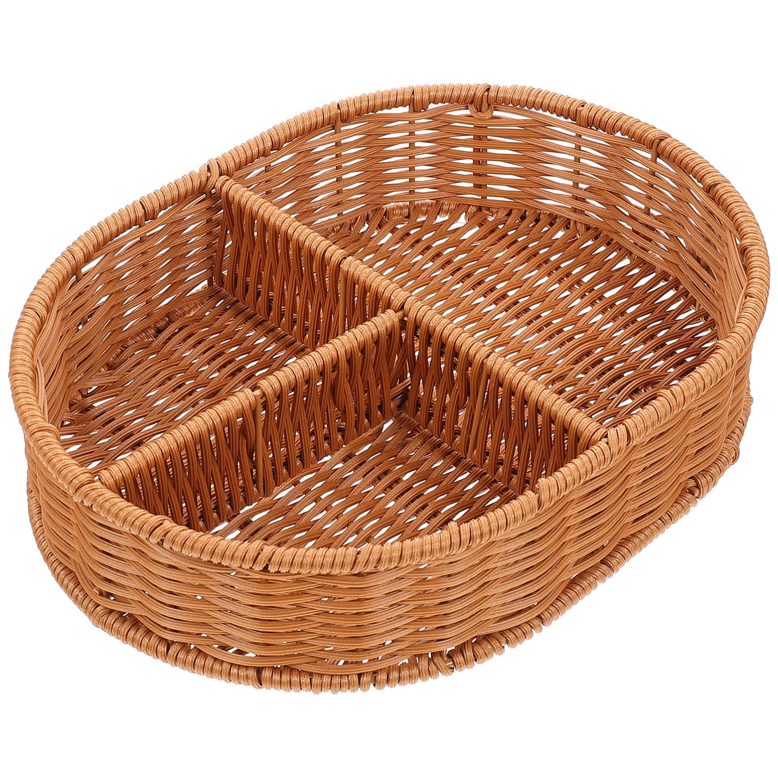 Zerodeko 3-Tier Woven Rattan Fruit Basket - Multi-Compartment Snack Organizer for Kitchen Counter, Dining Table & Party Serving | Food Storage, Home Decor & Entertaining Essentials