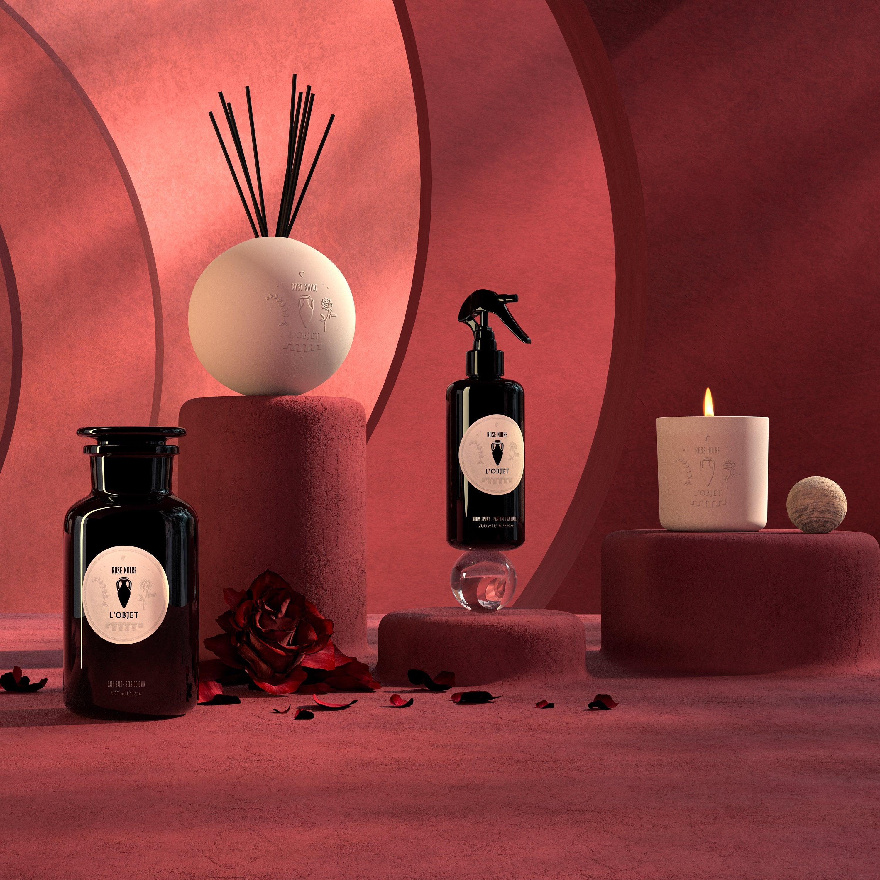 Black Rose Porcelain Essential Oil Diffuser Set - Aromatherapy for Home, Office & Spa Relaxation