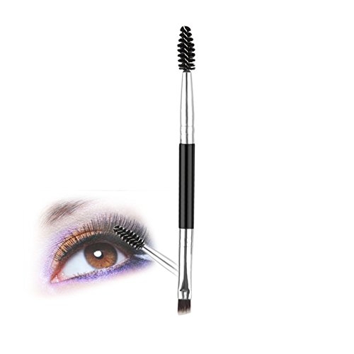 Professional Double Eyebrow Brush & Eyeshadow Makeup Brush Set - Black Cosmetic Eyeliner, Mascara & Blending Pencil Brushes for Perfect Eye Makeup Application | Ideal for Daily Use, Professional Makeup Artists & Beauty Enthusiasts