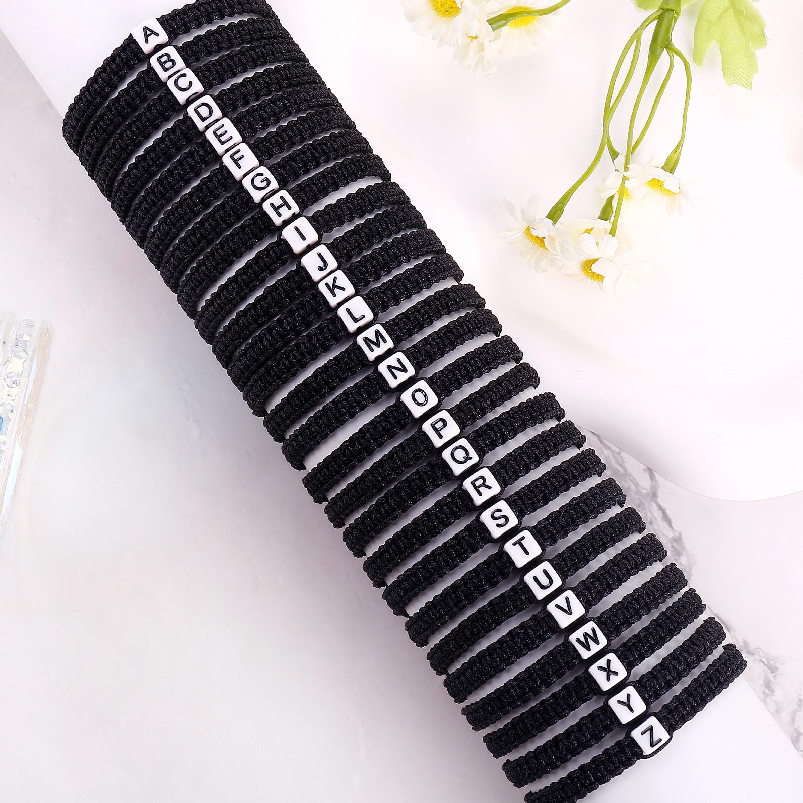 Personalized Initial Bracelets for Couples - Handmade Adjustable Rope Braided Letter Bracelet for Women, Men, Teens - Romantic Anniversary, Christmas Gifts for Him & Her - Perfect for Date Nights, Valentine's Day & Couple Matching Jewelry