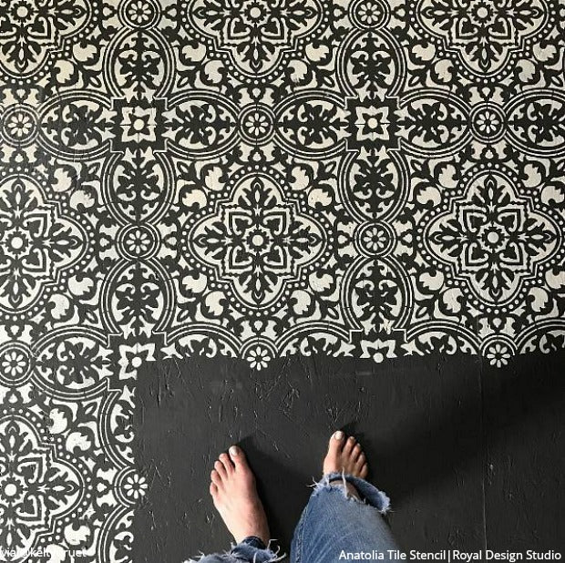 Anatolia Tile Stencil Kit - Reusable DIY Ceramic & Mosaic Tile Painting Template for Home Decor, Bathroom & Kitchen Backsplash - Perfect for DIY Crafts, Wall Art & Floor Designs