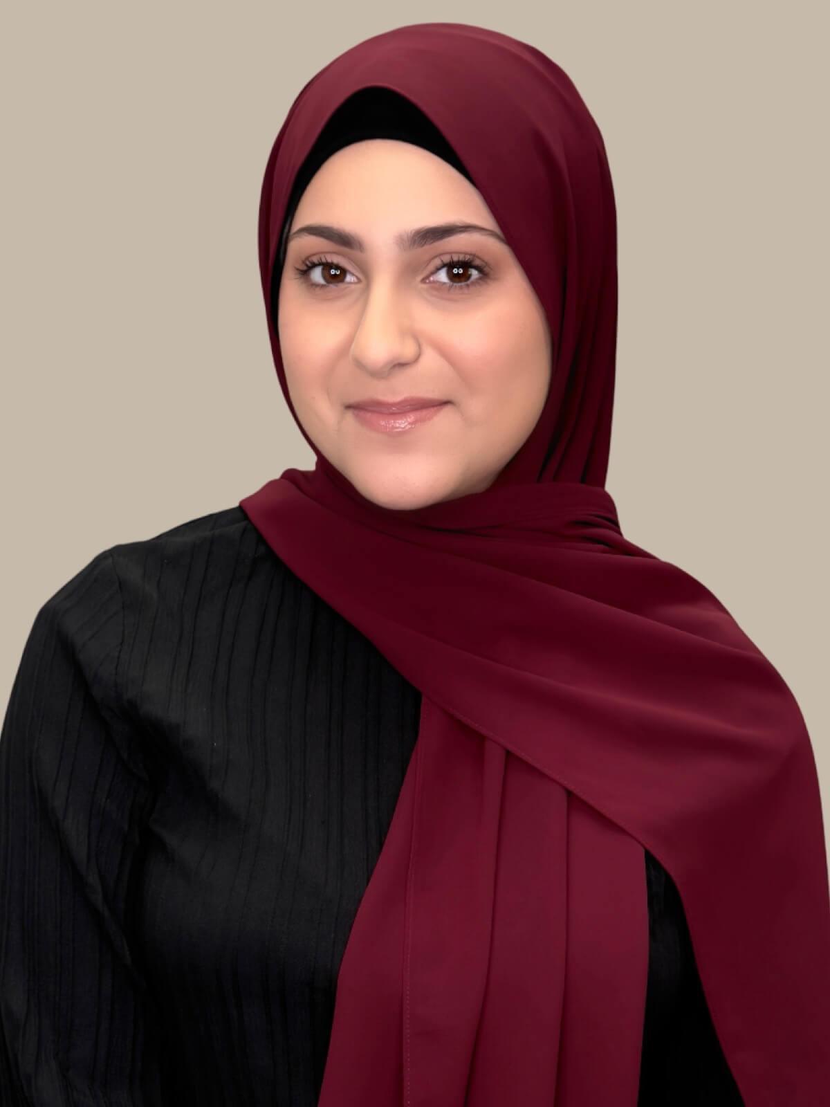 Luxury Chiffon Hijab for Women - Modish Girl Mahogany Scarf - Perfect for Daily Wear, Prayer & Special Occasions