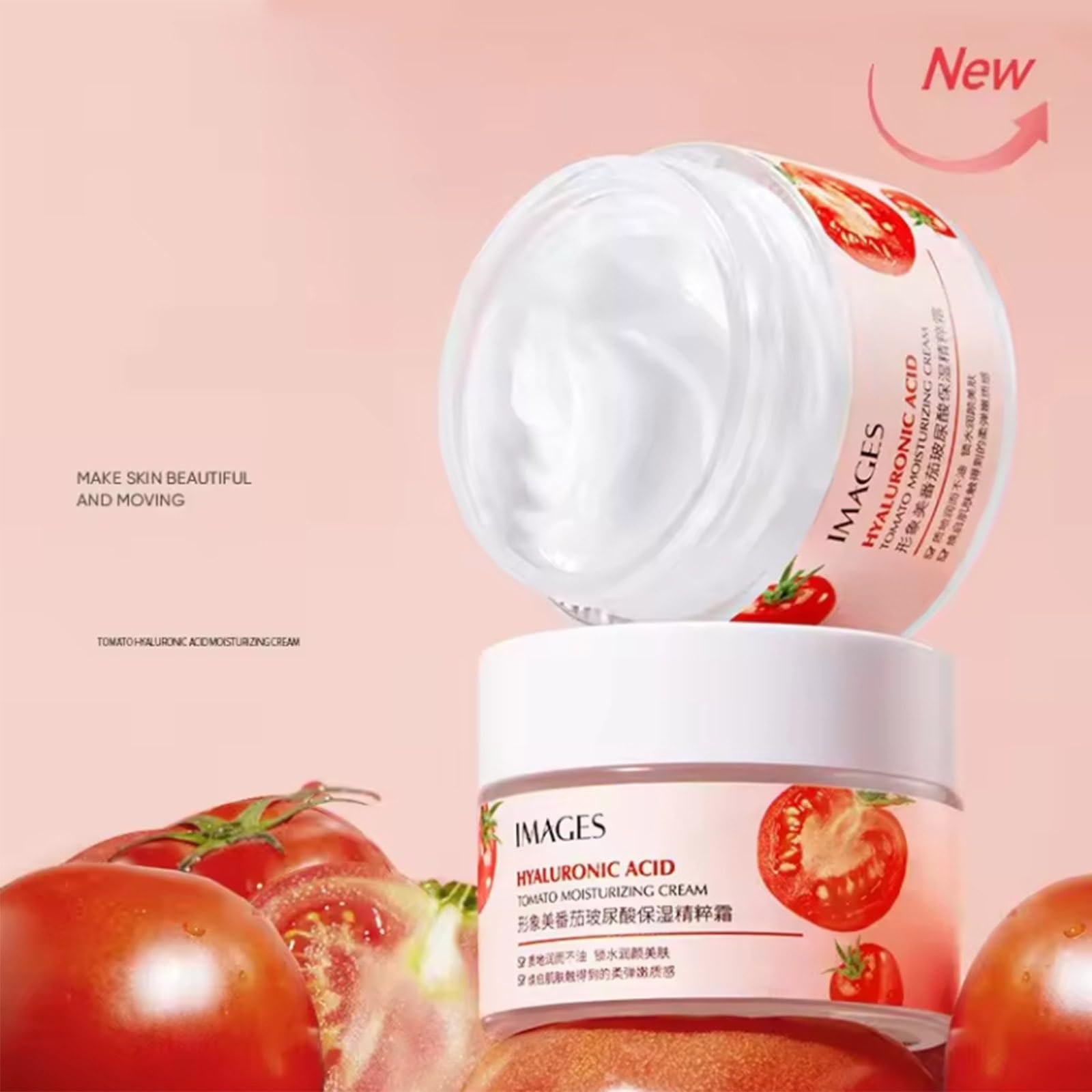 Tomato Hyaluronic Acid Essence Skincare Set - Hydrating Facial Cleanser, Moisturizing Serum, Firming Toner & Eye Cream Kit - Anti-Aging Skincare Routine for Women - Perfect for Daily Use & Skincare Gifts