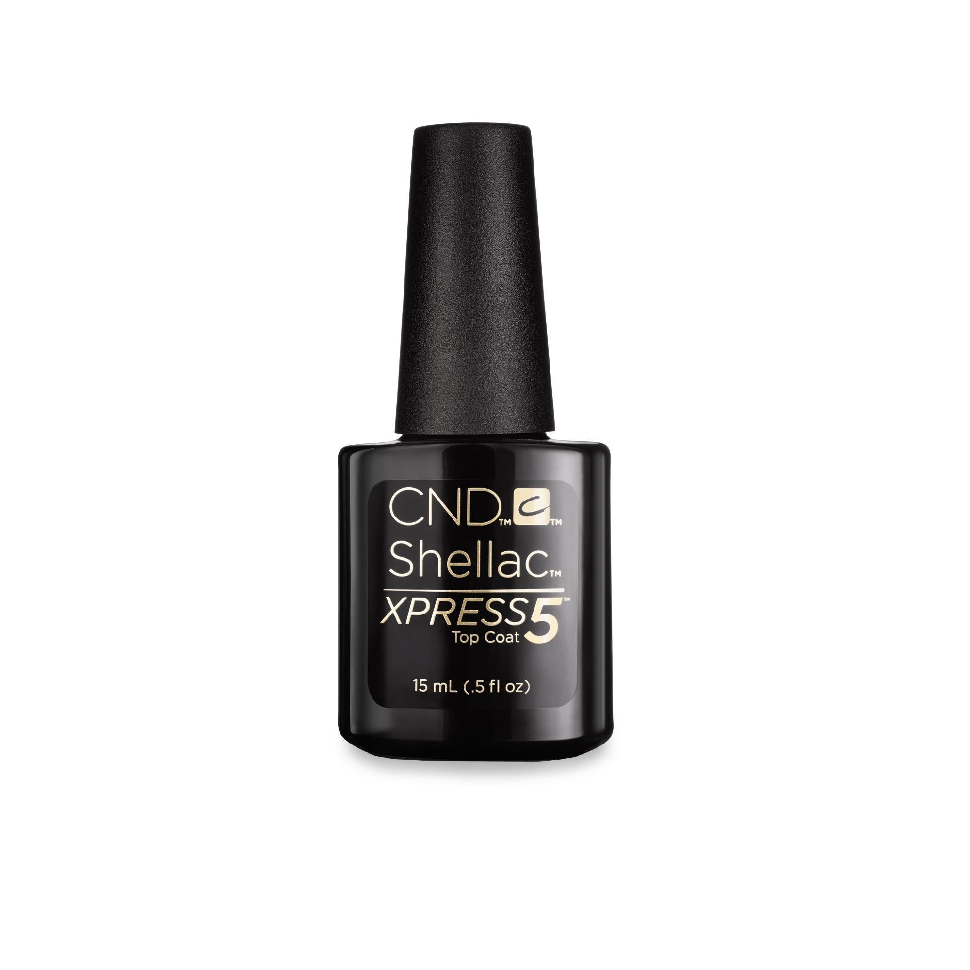 CND Shellac Xpress5 Top Coat - Long-Lasting Nail Polish Gloss & Shine - Perfect for Manicures, Pedicures & Salon Use