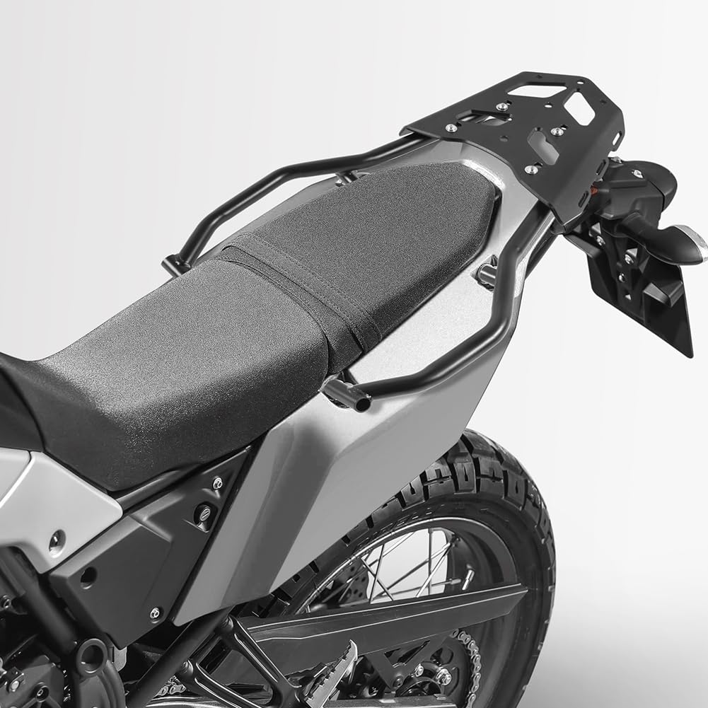 Yamaha Tenere 700 Motorcycle Rear Cargo Rack - Heavy Duty Steel Luggage Carrier Top Mount Bracket Kit for 2018-2024 Models - Perfect for Adventure Touring & Off-Road Travel Accessories