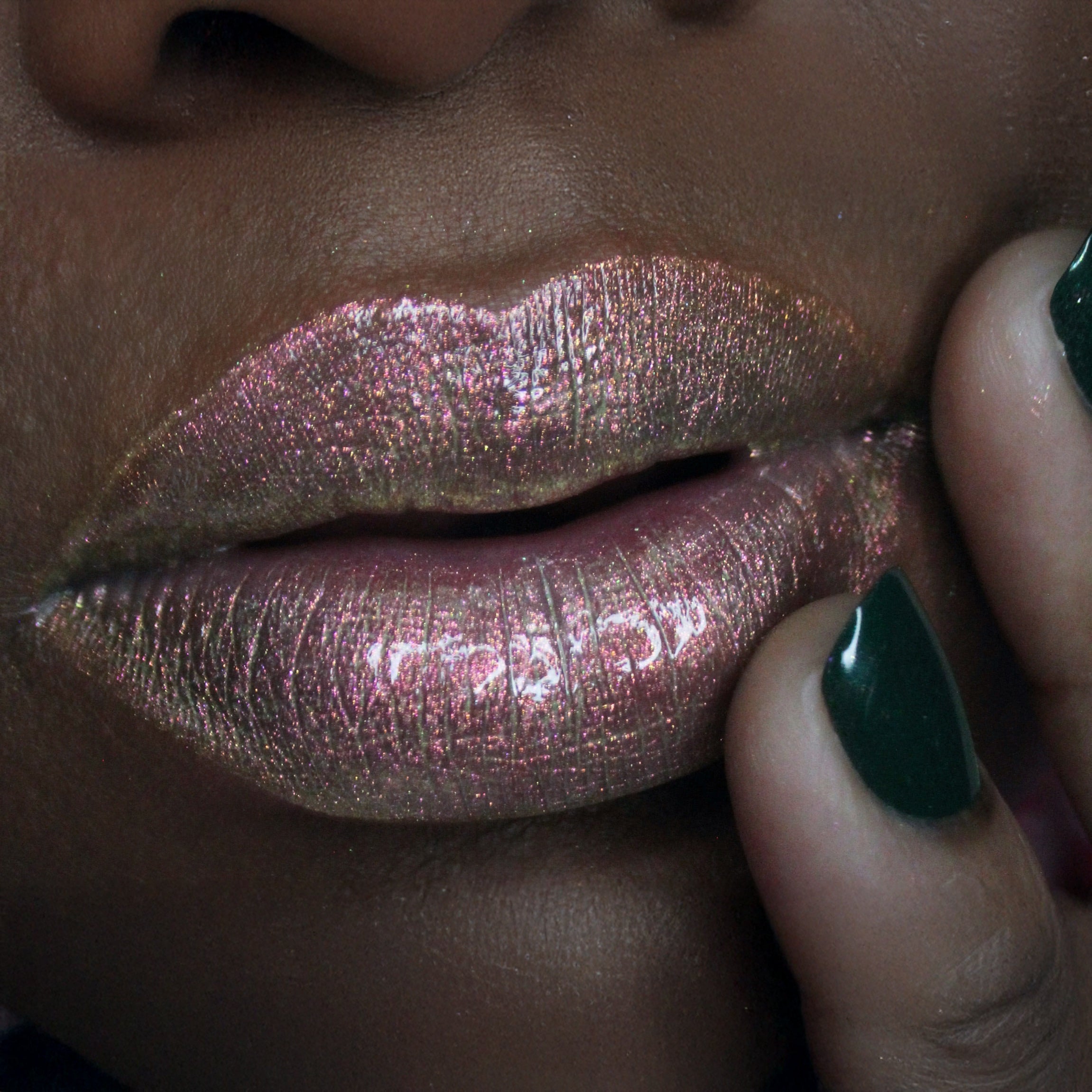 Green Goddess Multichrome Lip Gloss - Dewy Shine, High Pigment, Long Lasting - Perfect for Parties, Date Nights & Everyday Wear