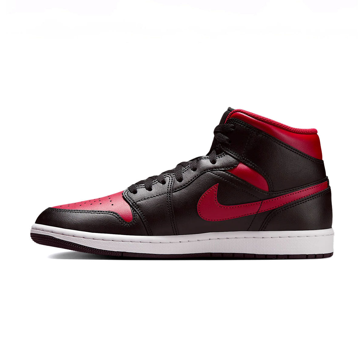 Air Jordan 1 Mid 'Bred' Basketball Shoes - Men's High-Top Sneakers for Streetwear & Casual Wear | Perfect for Basketball, Gym & Everyday Fashion