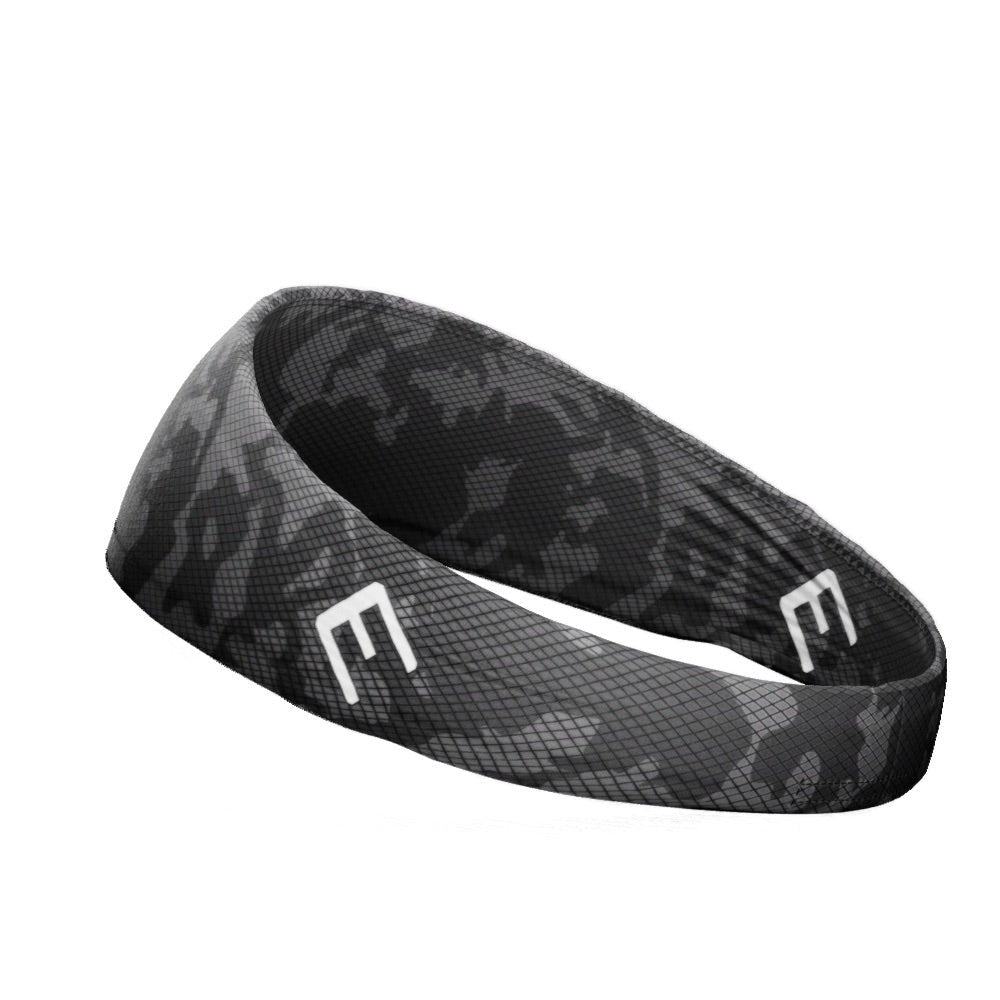 Gray Carbon Camo Headband - Tactical Sports Headband for Running, Cycling & Outdoor Activities - Moisture Wicking & Comfortable Head Wrap
