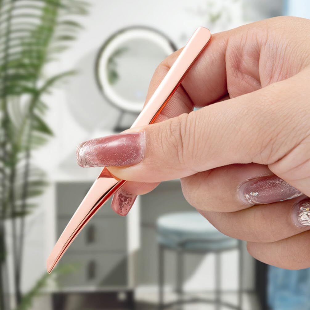 NOLITOY 4-Piece Professional Eyelash Extension Tweezers Set - Stainless Steel Lash Tools for Extensions, Isolation & Eyebrow Shaping | Perfect for Salon & Home Use