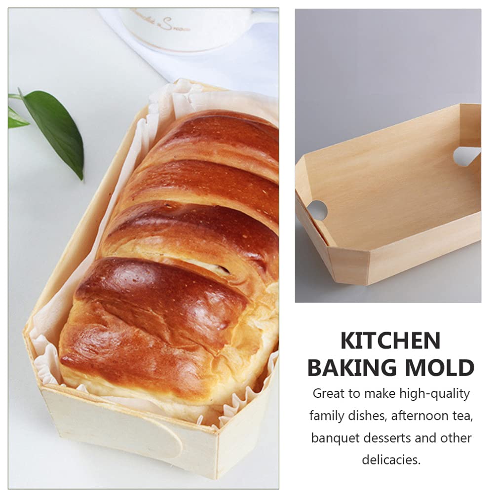 10Pcs Non-Stick Wood Loaf Pans for Baking - Cabilock Bread & Meatloaf Pans with Paper Liners | Perfect for Homemade Toast, Banana Bread & Kitchen Baking