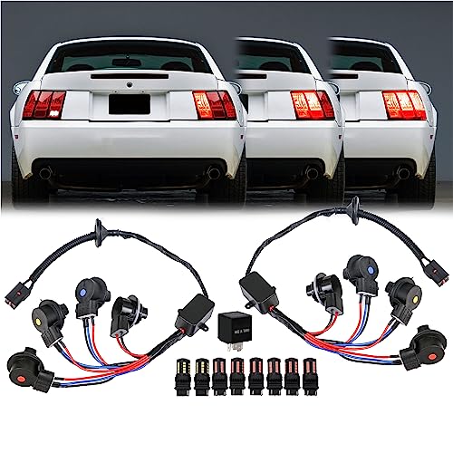 8 LED Bulbs + 96-02 Mustang TailLight Seq Wire Kit