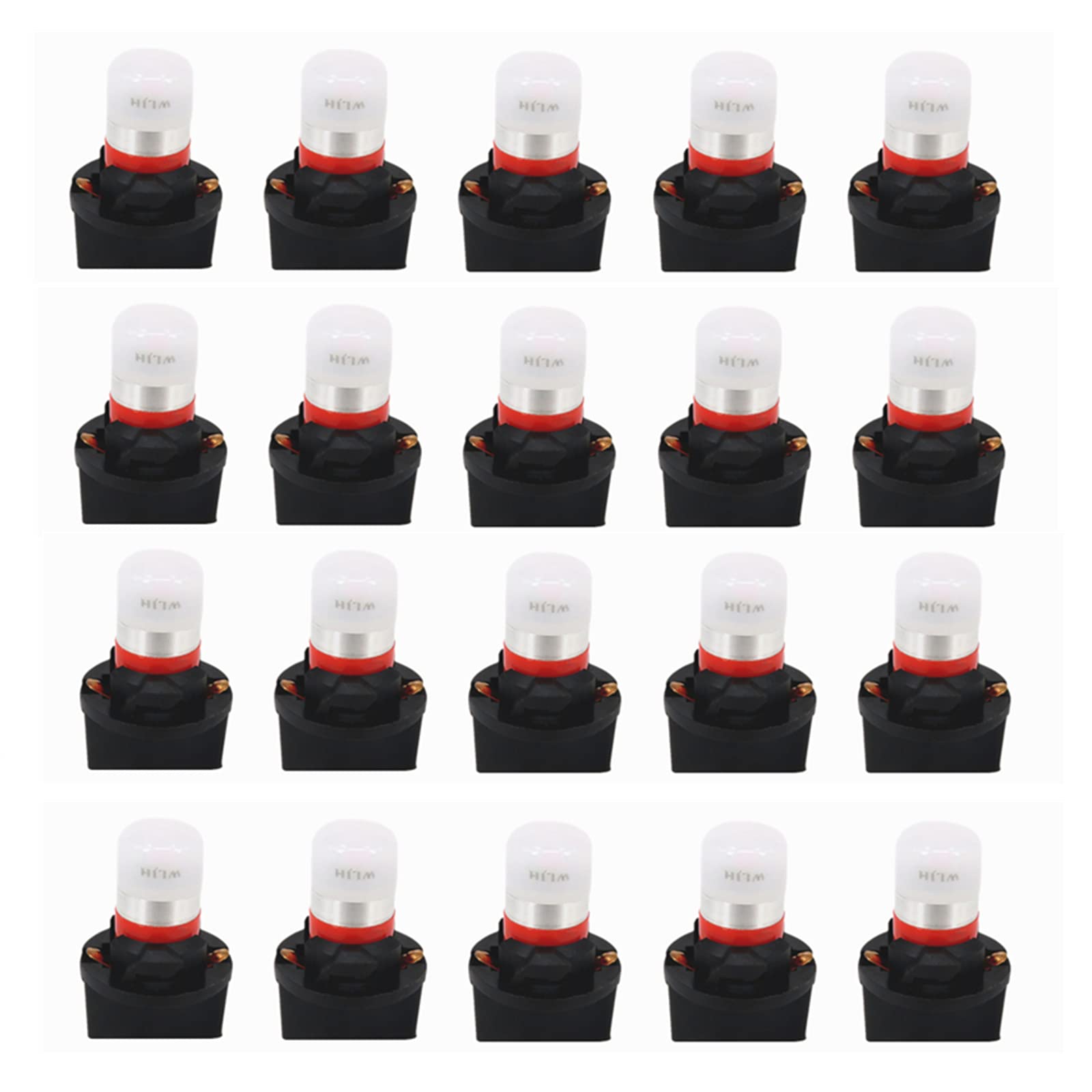 WLJH Pink Purple T10 LED 194 Dash Light Bulbs - Twist Lock Socket for Instrument Cluster Panel Gauge (PC168 PC194 PC195) - Pack of 20 - Perfect for Car Interior Lighting & Dashboard Customization