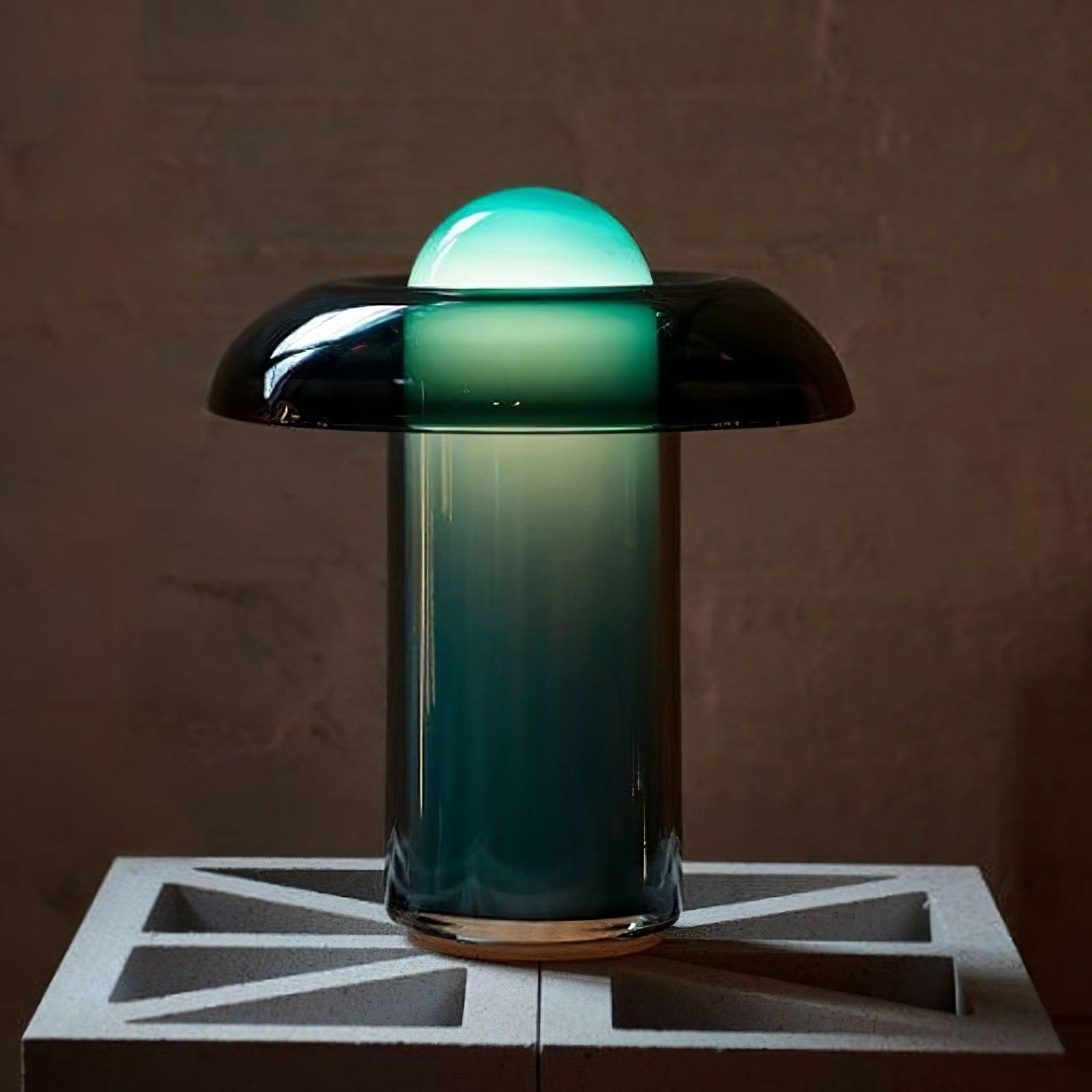 Modern Glass Mushroom Table Lamp - Elegant Bedside & Living Room Decor for Cozy Ambiance