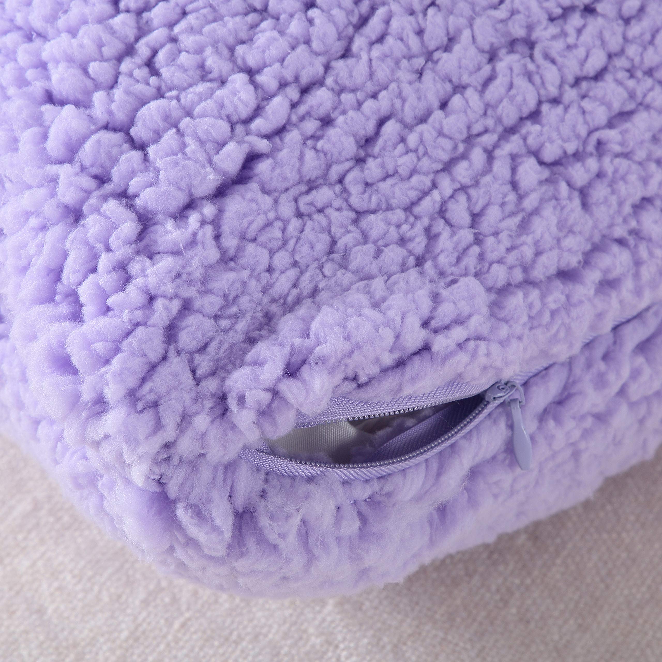 Reafort Ultra Soft Sherpa Body Pillow Cover with Zipper Closure - 21x54 Inches - Cozy Flannel-Like Fabric for Couch, Bed & Travel - Machine Washable - Lilac Color (Body Pillow Case for Adults & Kids)