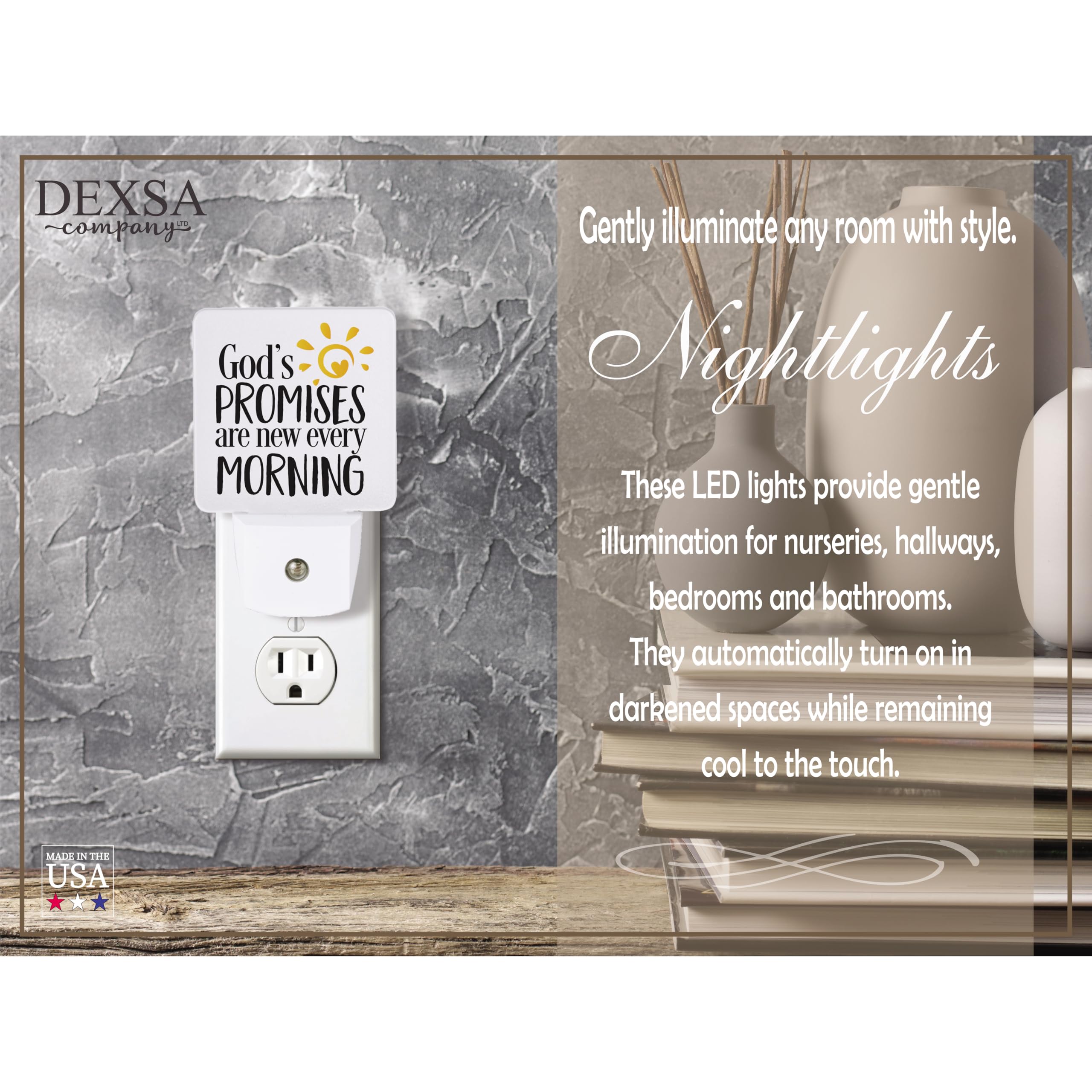Auto ON/Off Plug-in LED Night Light - Energy Efficient, Safe & Automatic Nightlight for Bedroom, Hallway, Nursery | Perfect for Kids, Elderly & Home Safety - Dimmable Ambient Lighting