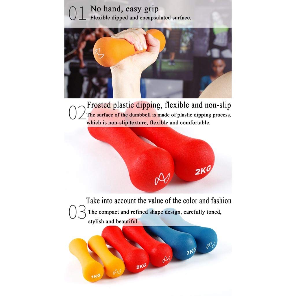 Neoprene Dumbbells 2x2kg Set - Lightweight Home Gym Weights for Arm & Hand Exercises - Perfect for Strength Training, Fitness & Toning - Ideal for Home Workouts & Small Spaces