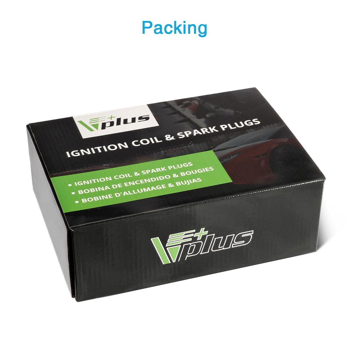Vplus Ignition Coil Pack & Spark Plugs UF648 97390 - Compatible with Dodge Durango, Jeep Grand Cherokee, Chrysler 300 & More (3.2L 3.6L V6) - 6-Piece Set for Smooth Engine Performance - Ideal for Off-Roading, Daily Commuting & Towing