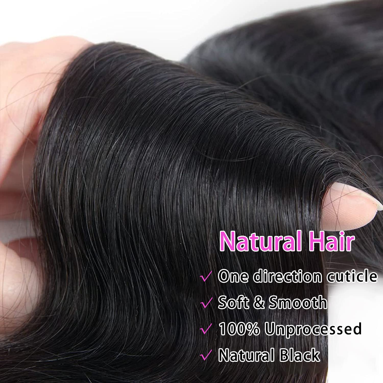 10A Brazilian Body Wave Human Hair Bundles 26-30 Inch - 100% Unprocessed Virgin Hair Extensions (3 Bundles, Natural Black) for Styling, Weaving & Volume Boost - Perfect for Daily Wear, Parties & Special Occasions