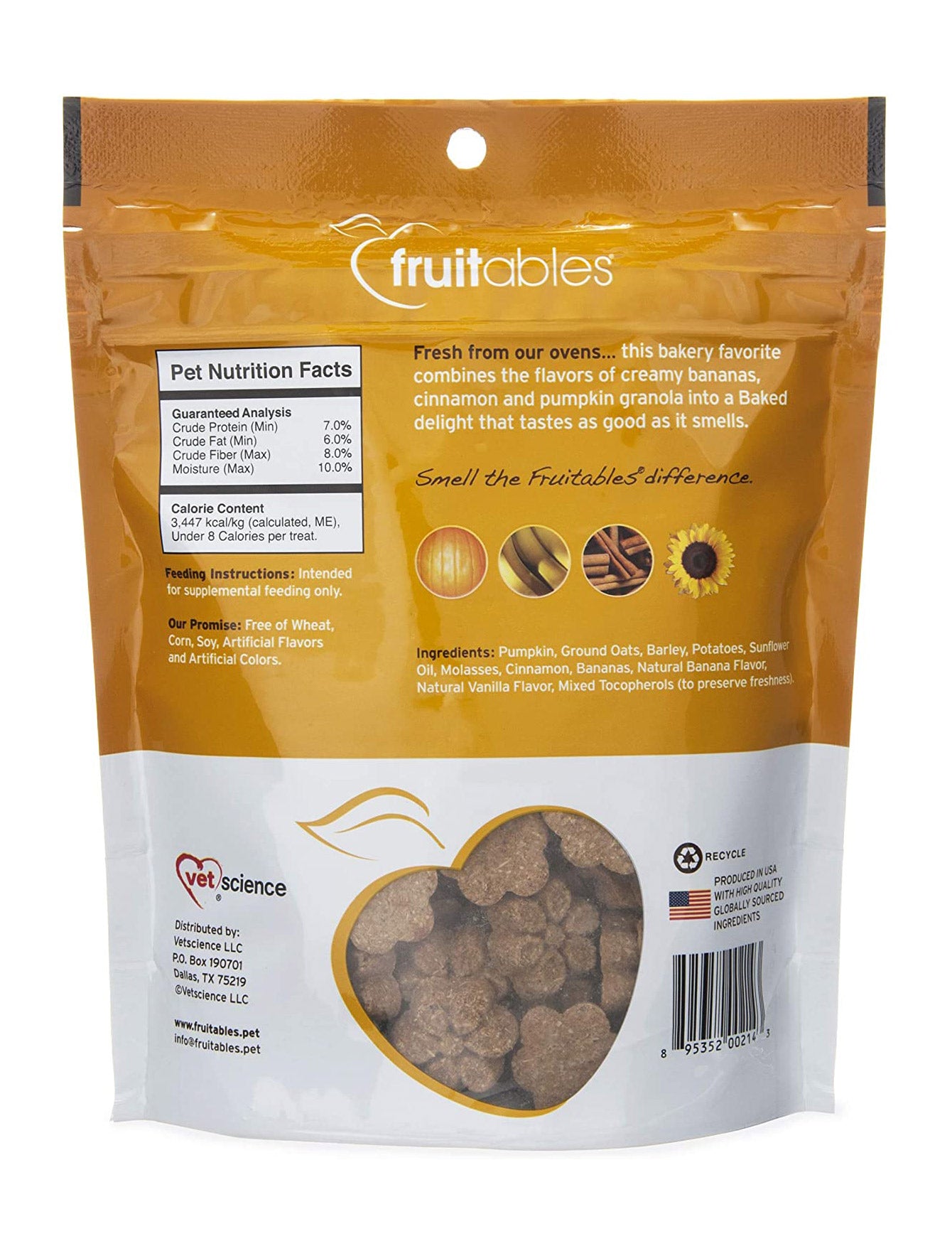 Fruitables Pumpkin & Banana Dog Treats - Healthy Natural Snacks for Small & Large Dogs - Perfect for Training & Rewards